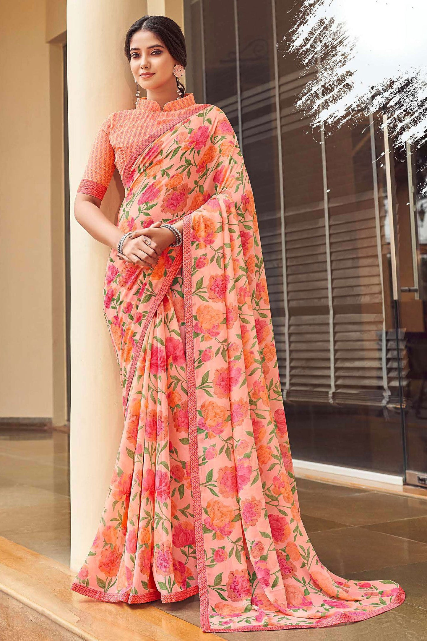 pink-printed-georgette-saree-zb130953_1_SareeButa.com