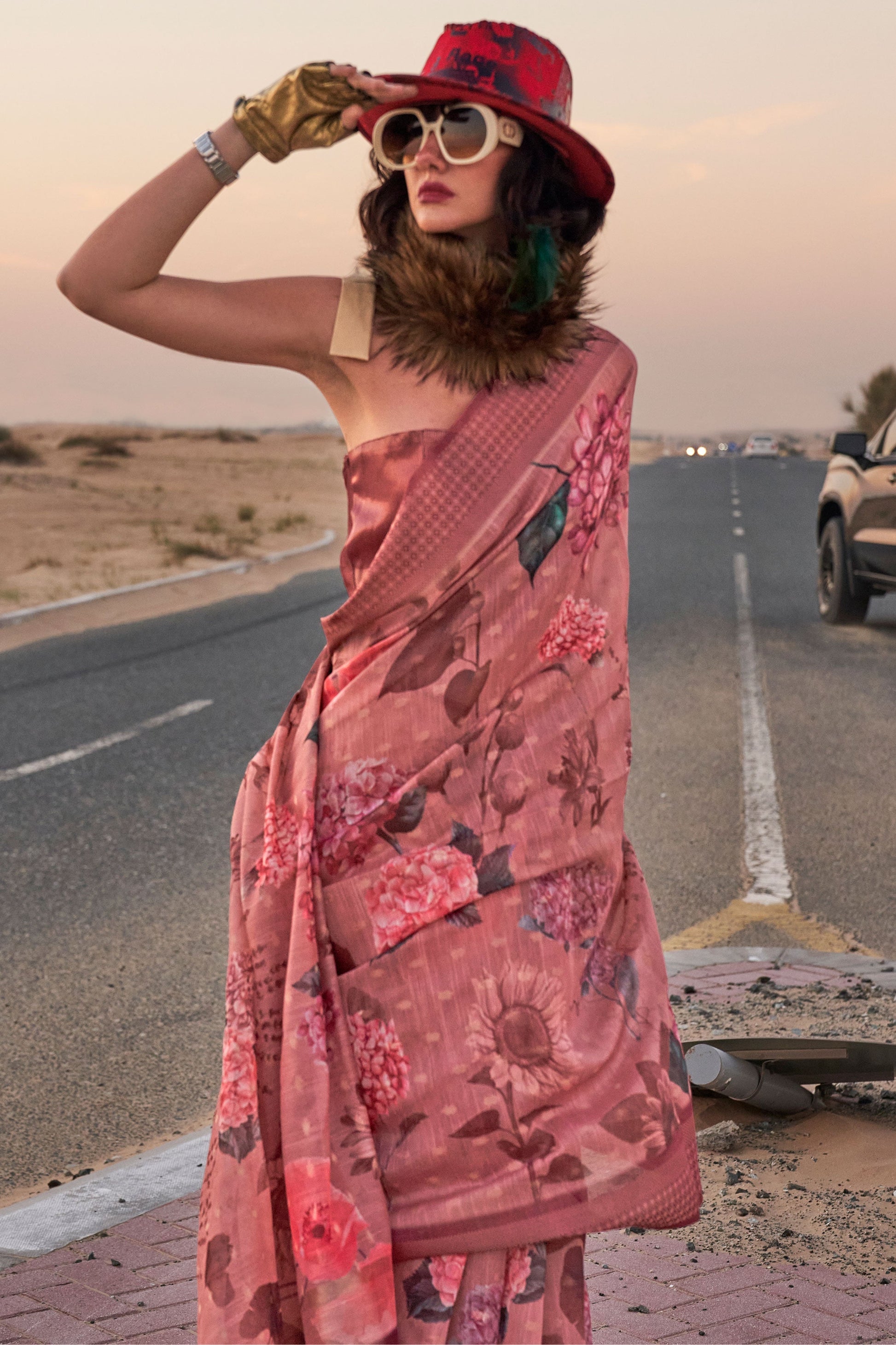 pink-printed-linen-saree-zb131739_3_SareeButa.com