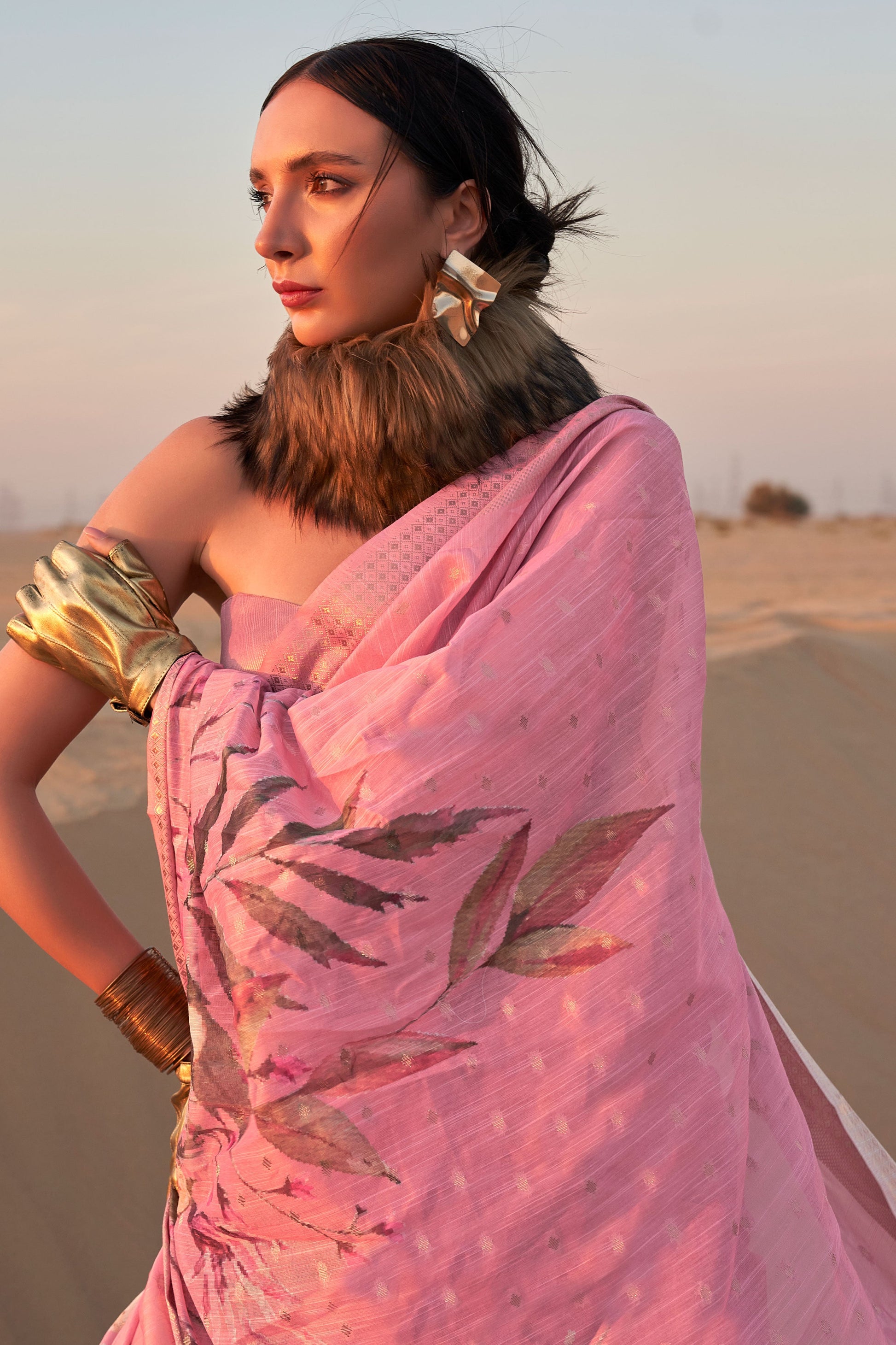 pink-printed-linen-saree-zb131741_2_SareeButa.com