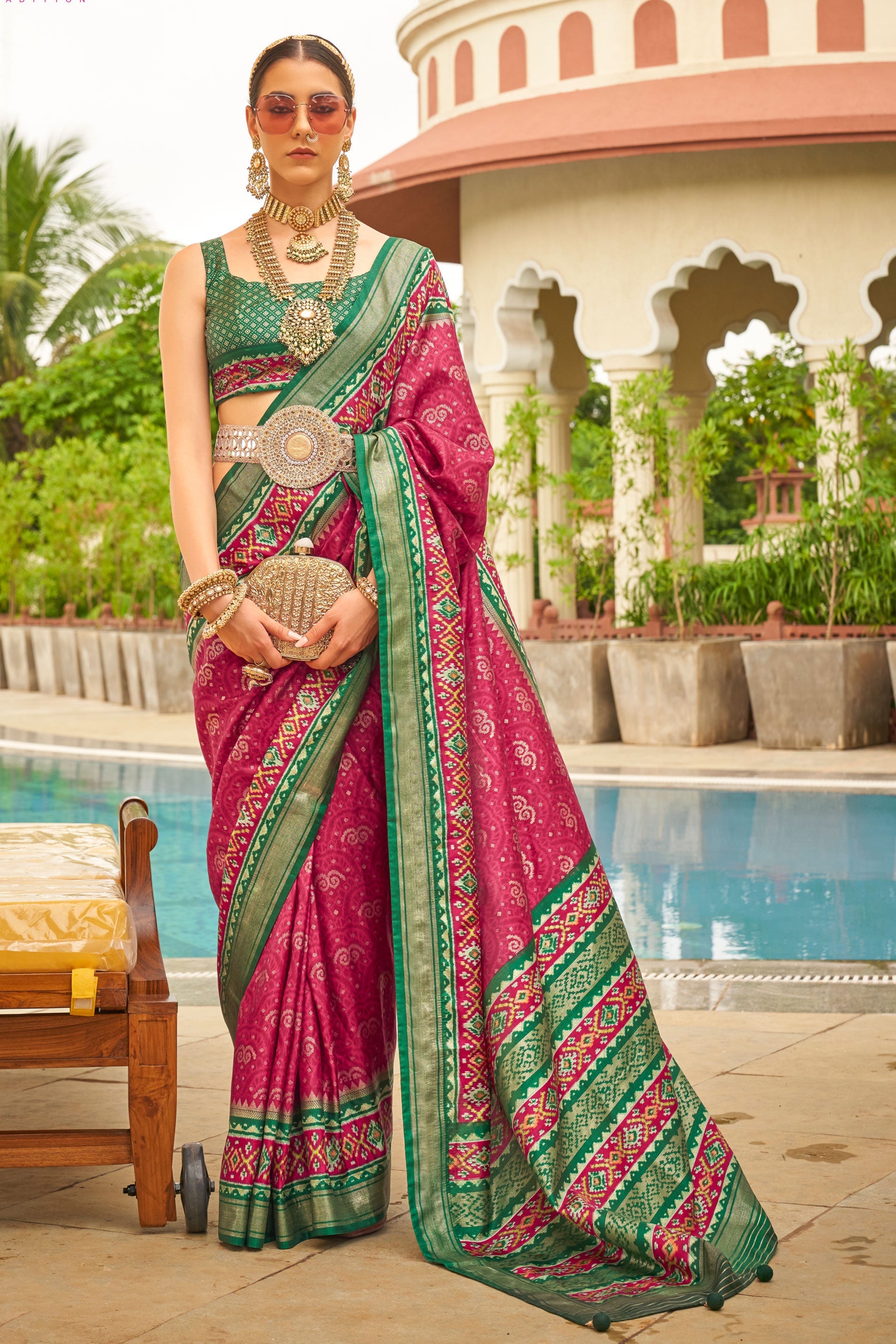 Pink Printed Patola Silk Saree-ZB130739_1