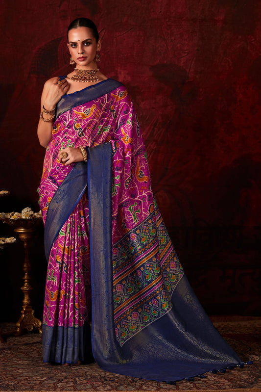 pink-printed-patola-silk-saree-zb131055_1_SareeButa.com