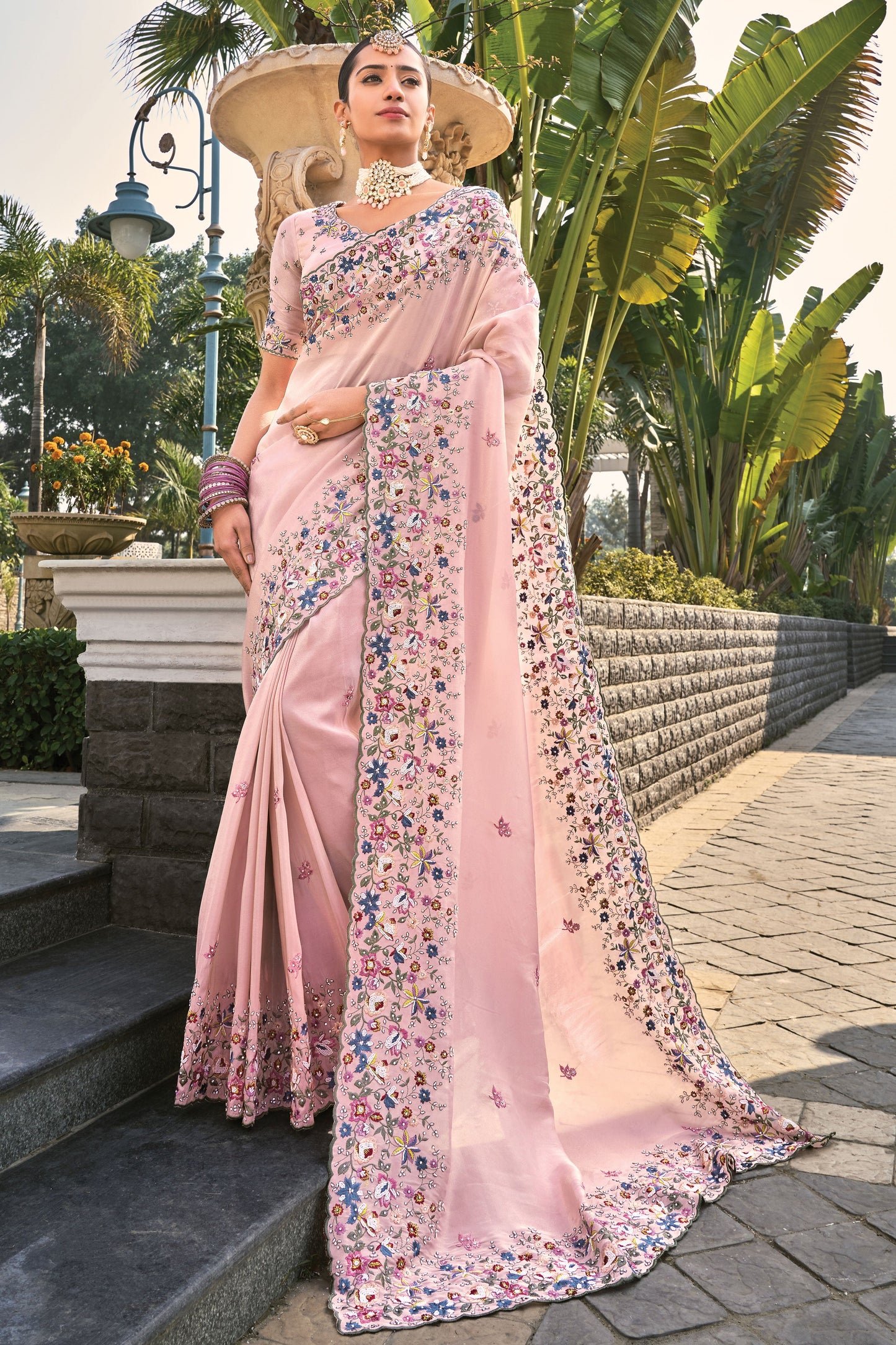 Pink Pure Banarasi Zari Heavy Work Saree-ZB134232_1_SareeButa.com
