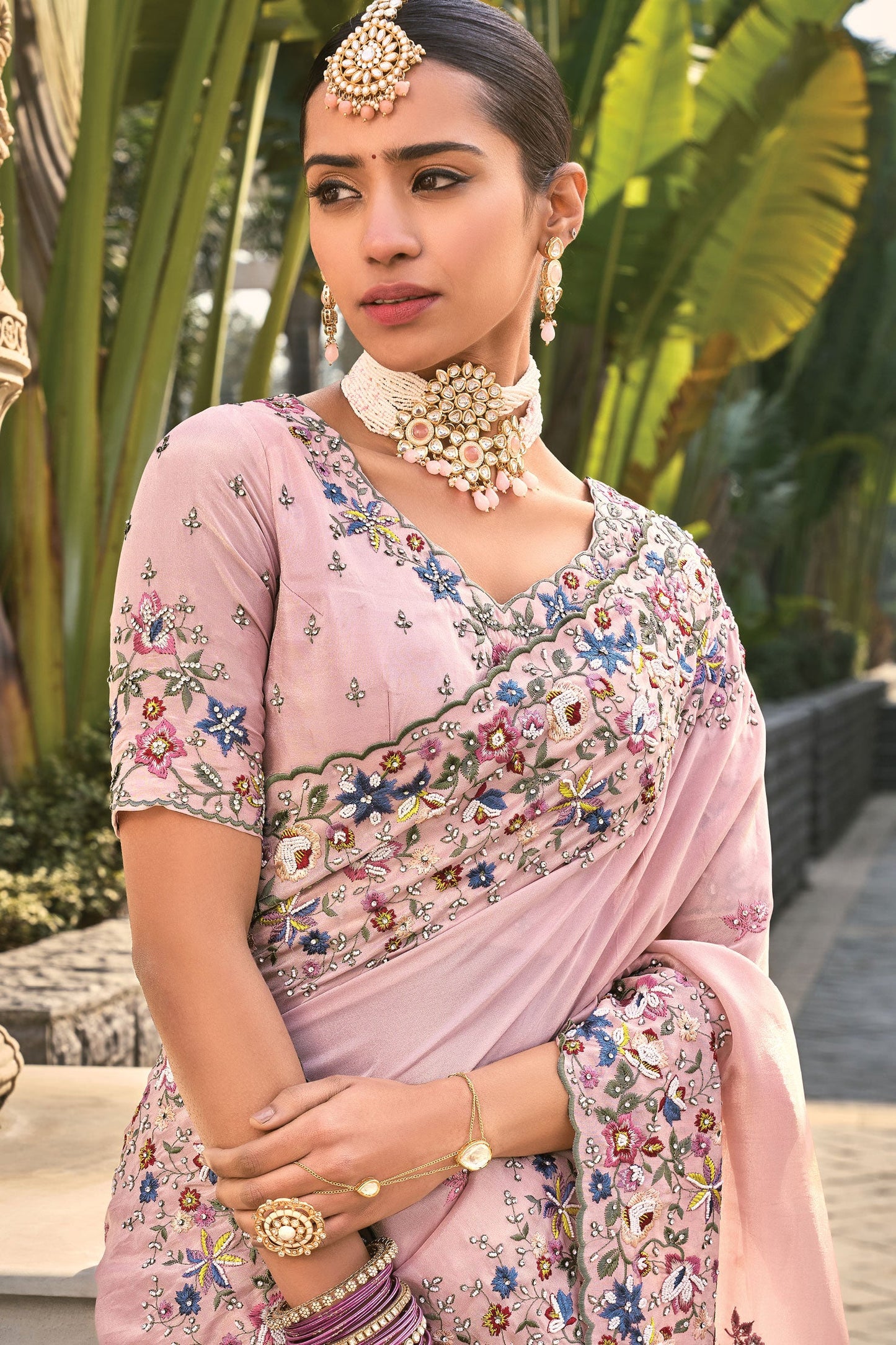 Pink Pure Banarasi Zari Heavy Work Saree-ZB134232_2_SareeButa.com