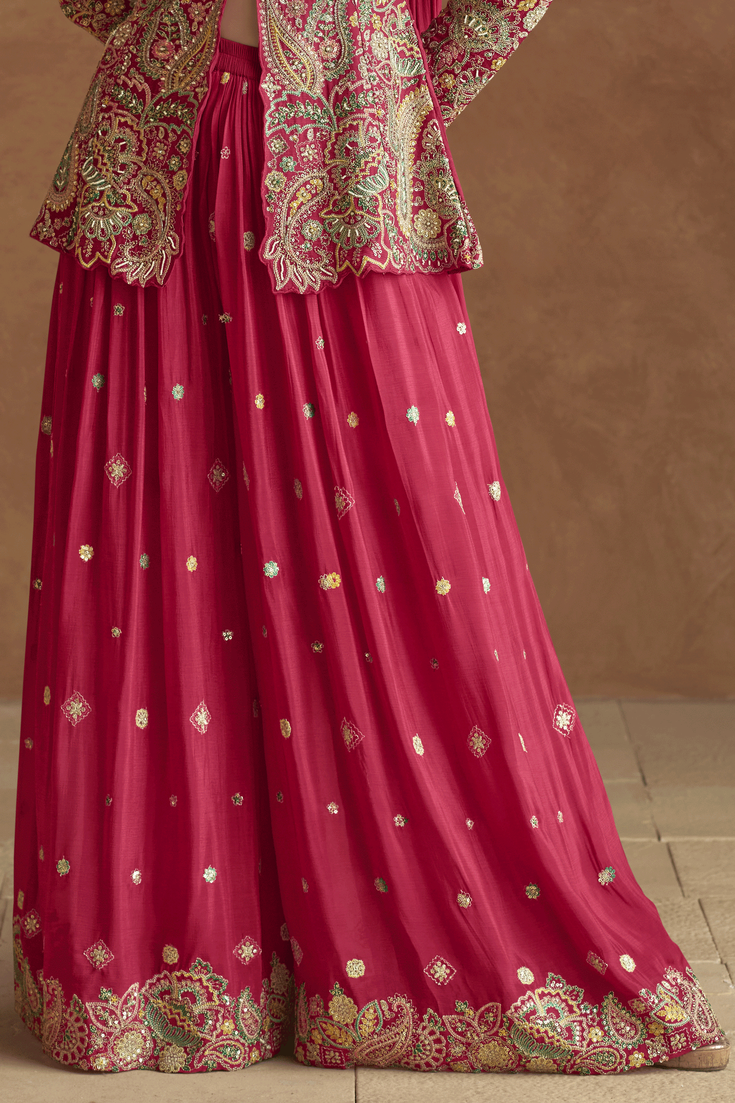 Pink Readymade Chinon Palazzo Set with Dupatta-SS892_3_SareeButa.com