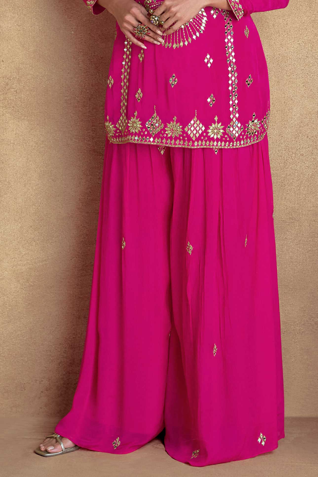 Pink Readymade Chinon Silk Palazzo Suit-SS325_3_SareeButa.com