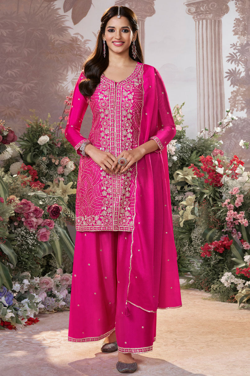 Pink Readymade Chinon Sharara Suit-SS953_1_SareeButa.com