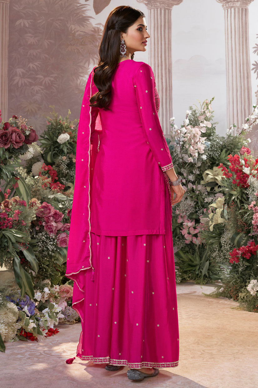 Pink Readymade Chinon Sharara Suit-SS953_3_SareeButa.com