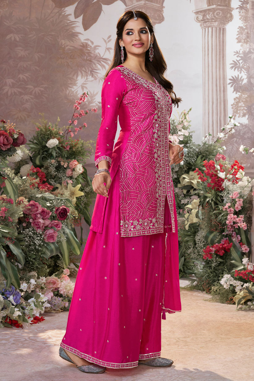 Pink Readymade Chinon Sharara Suit-SS953_4_SareeButa.com