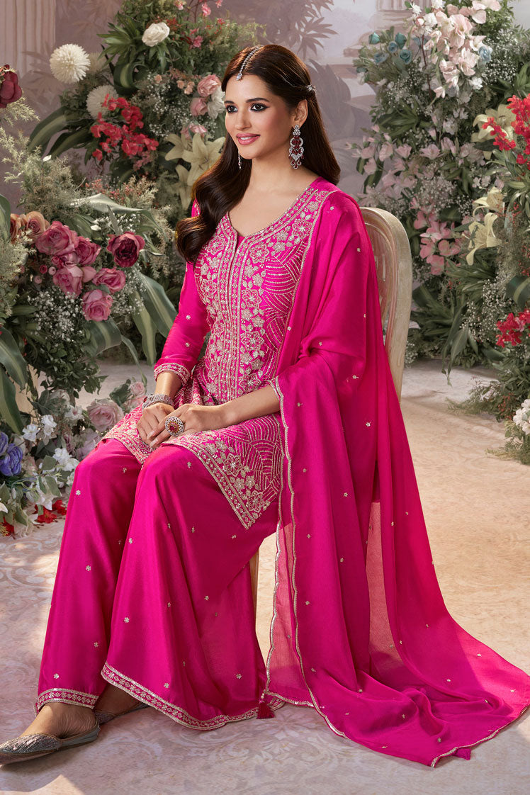 Pink Readymade Chinon Sharara Suit-SS953_6_SareeButa.com