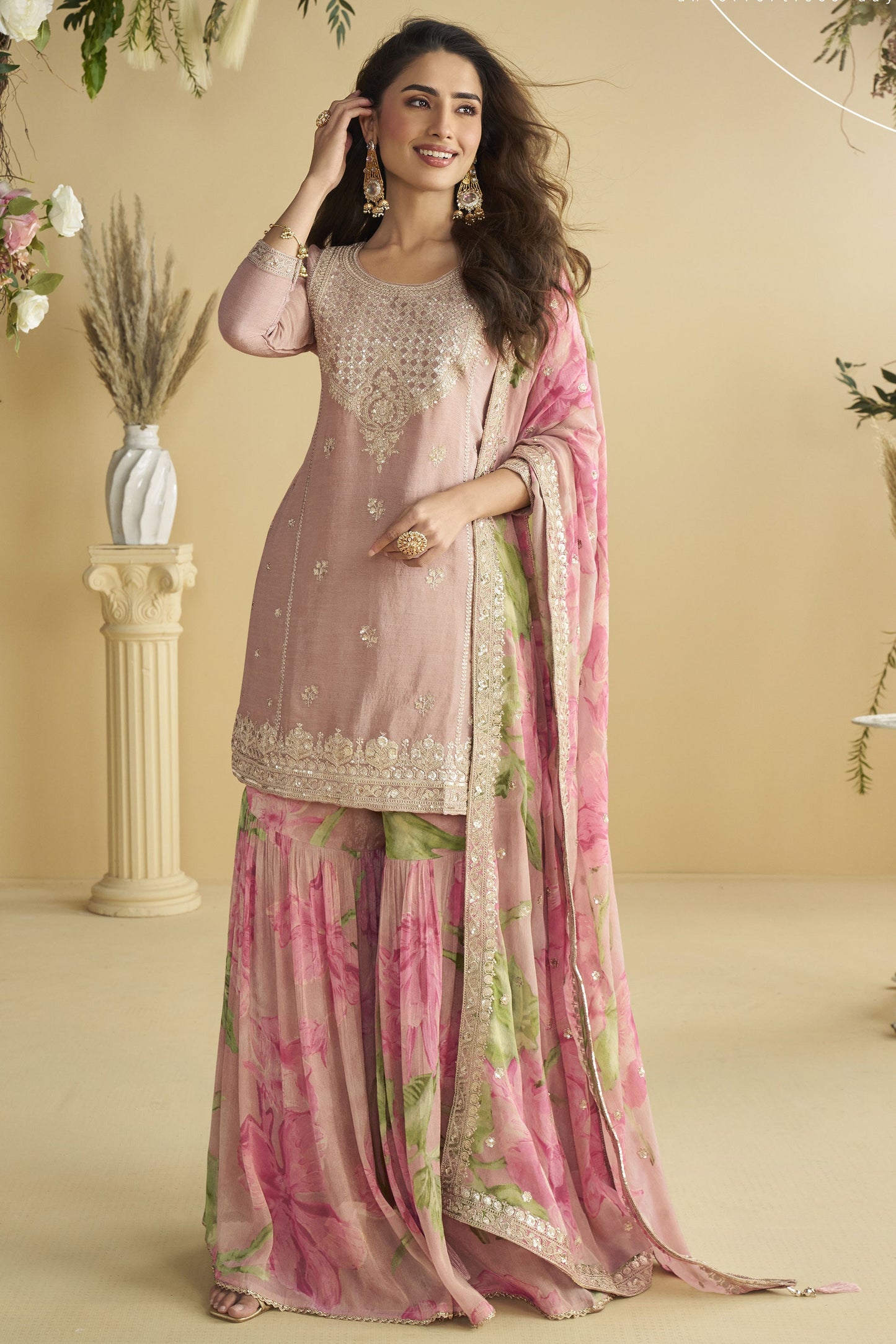Pink Readymade Chinon Silk Sharara Suit-SS817_1_SareeButa.com