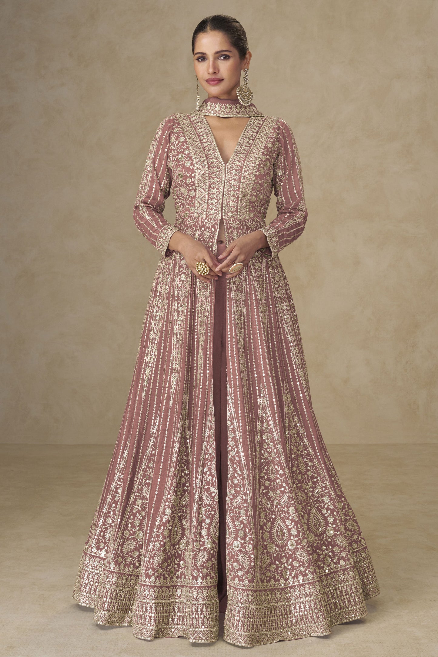 Pink Readymade Embroidered Chinon Palazzo Suit-SS950_1_SareeButa.com