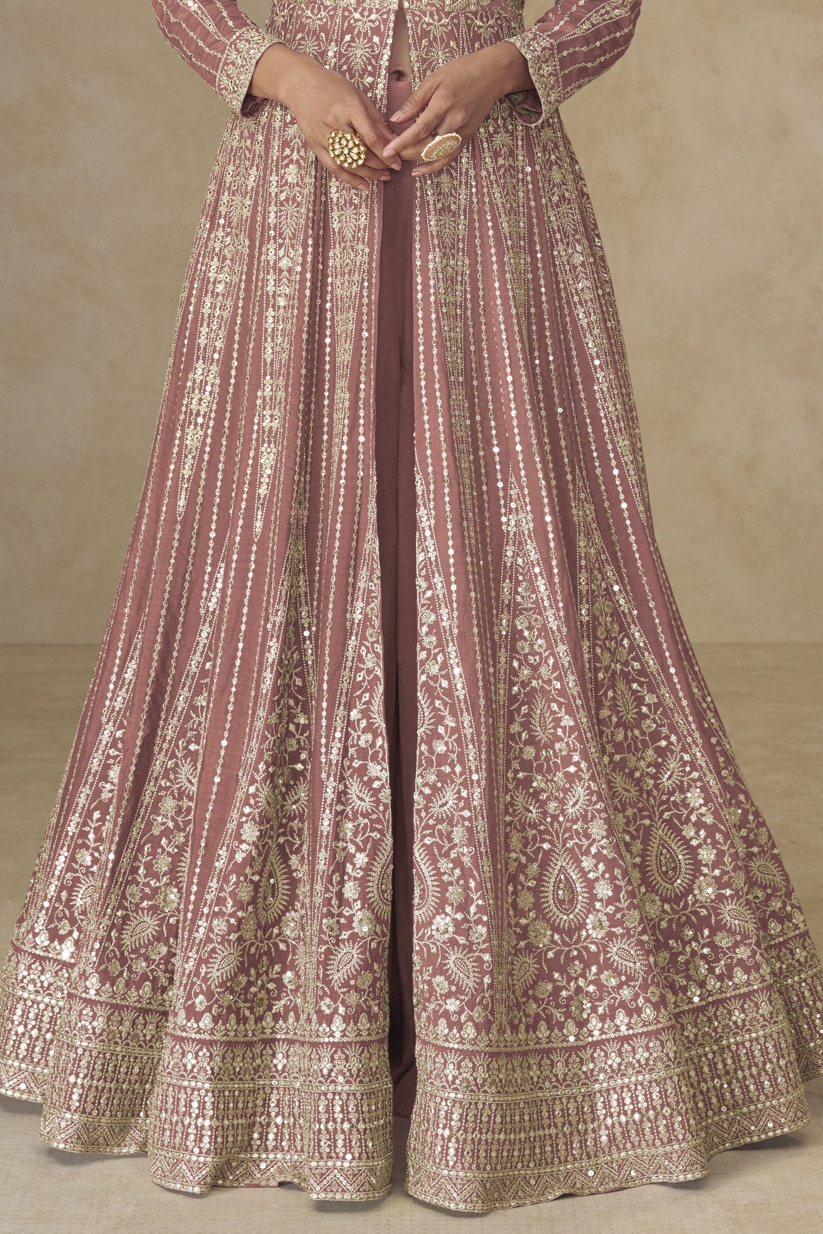 Pink Readymade Embroidered Chinon Palazzo Suit-SS950_3_SareeButa.com