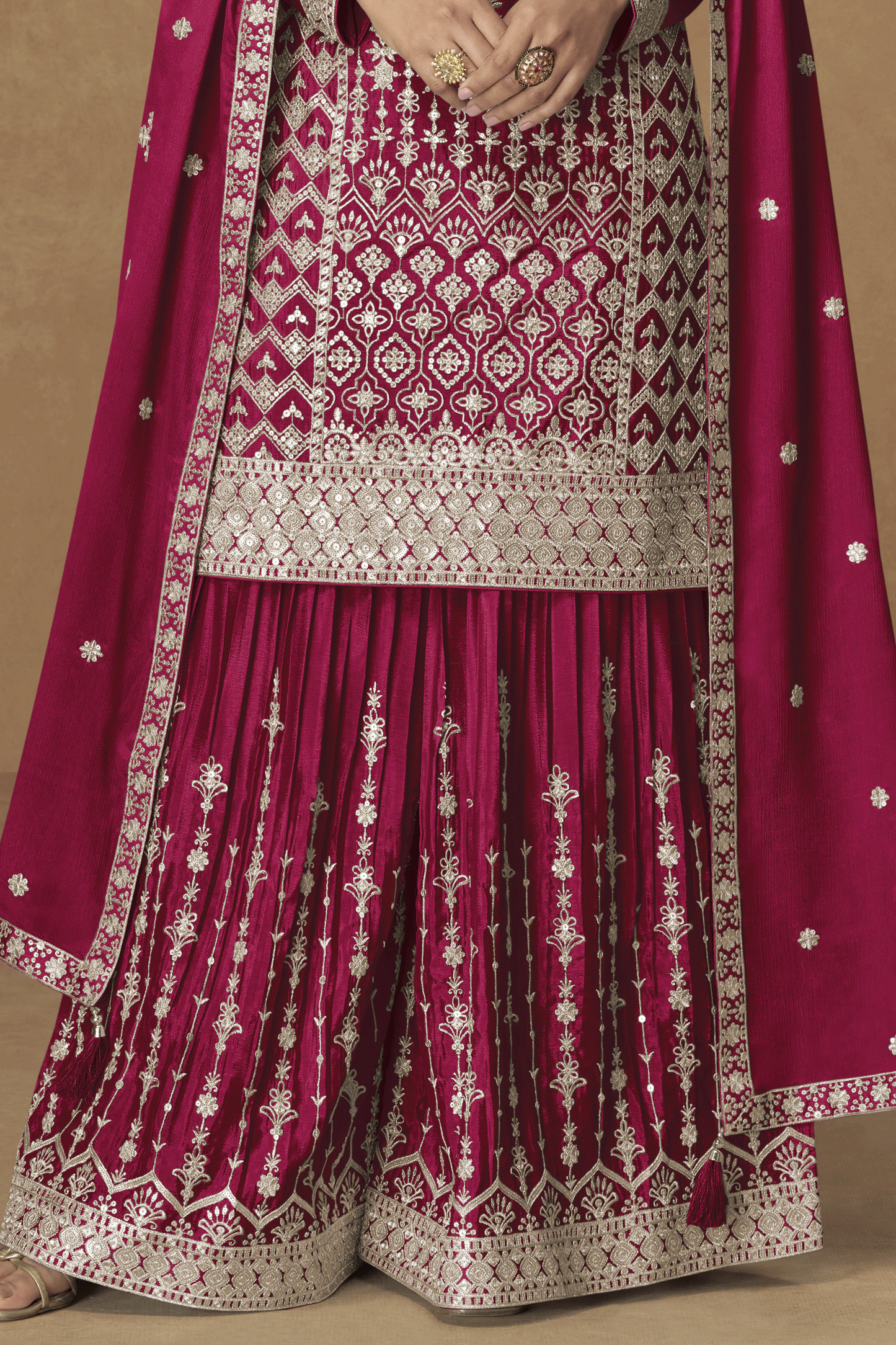 Pink Readymade Embroidered Chinon Silk Palazzo Suit-SS848_3_SareeButa.com