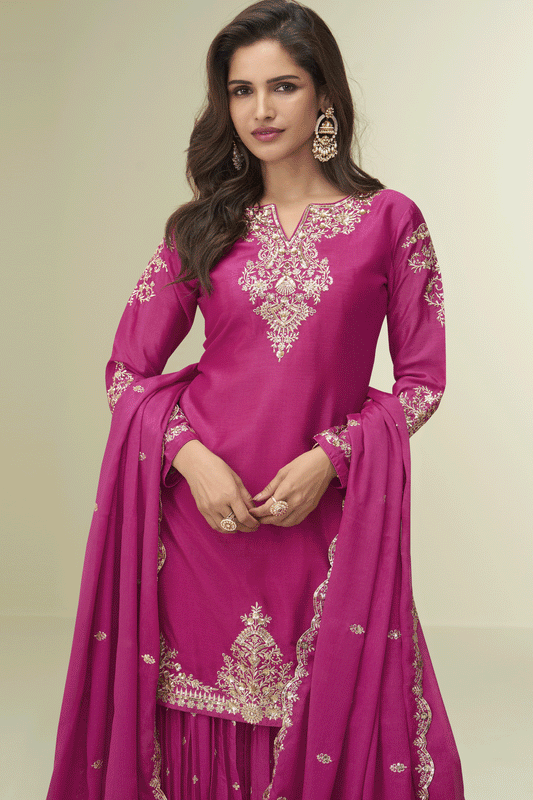 Pink Readymade Embroidered Chinon Silk Suit-SS869_2_SareeButa.com