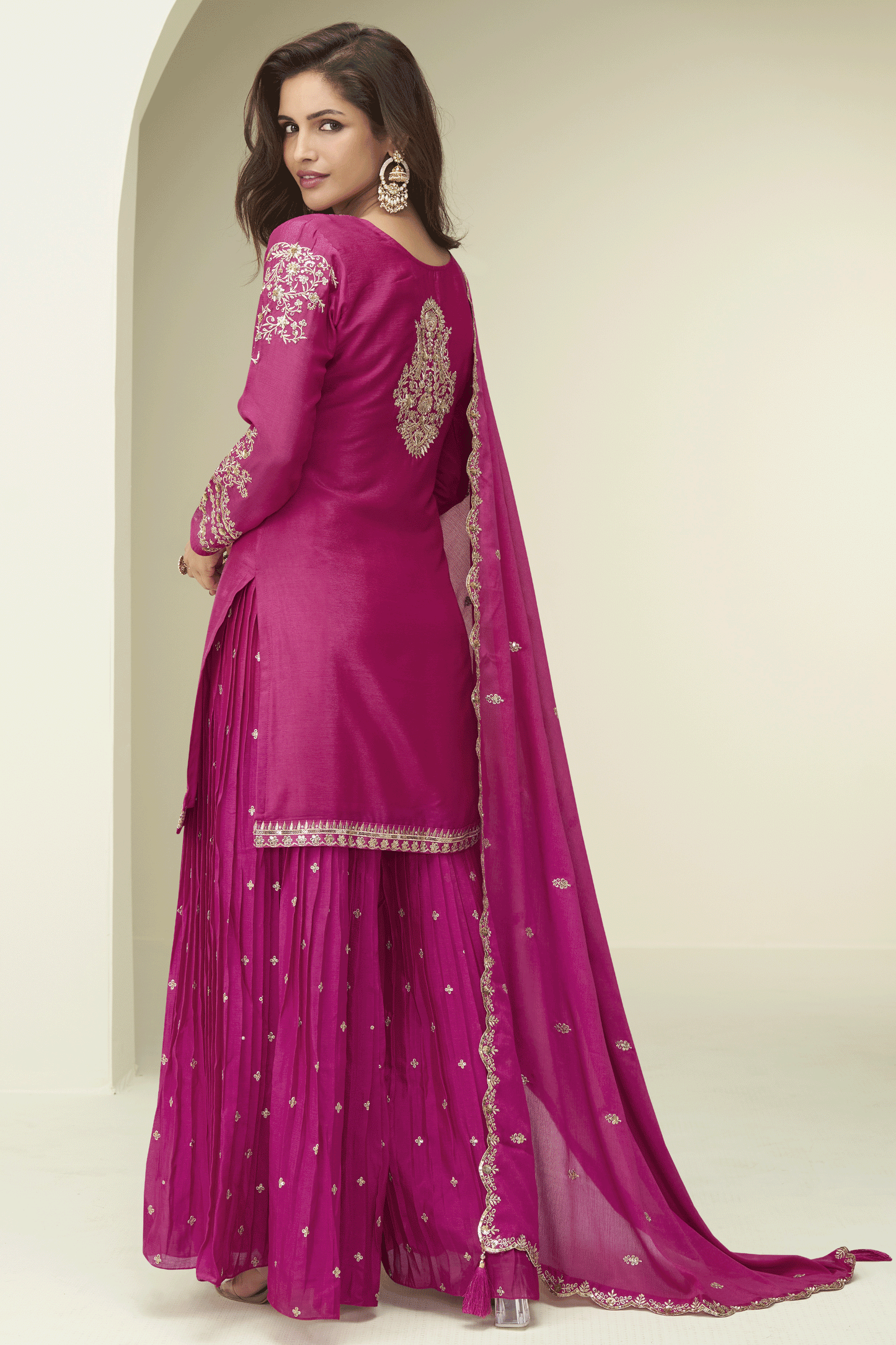 Pink Readymade Embroidered Chinon Silk Suit-SS869_3_SareeButa.com