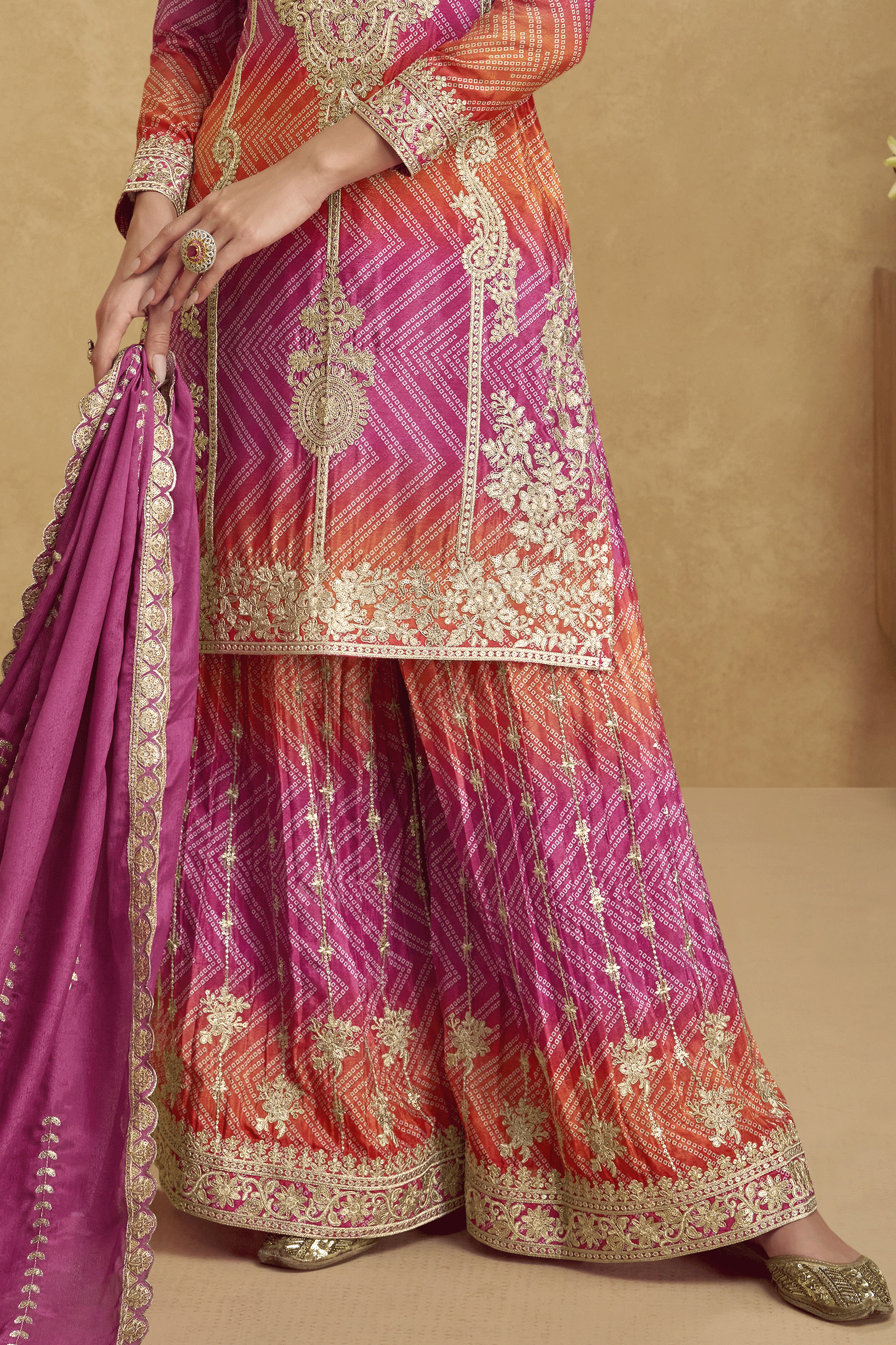 Pink Readymade Embroidered Chinon Silk Suit-SS879_3_SareeButa.com