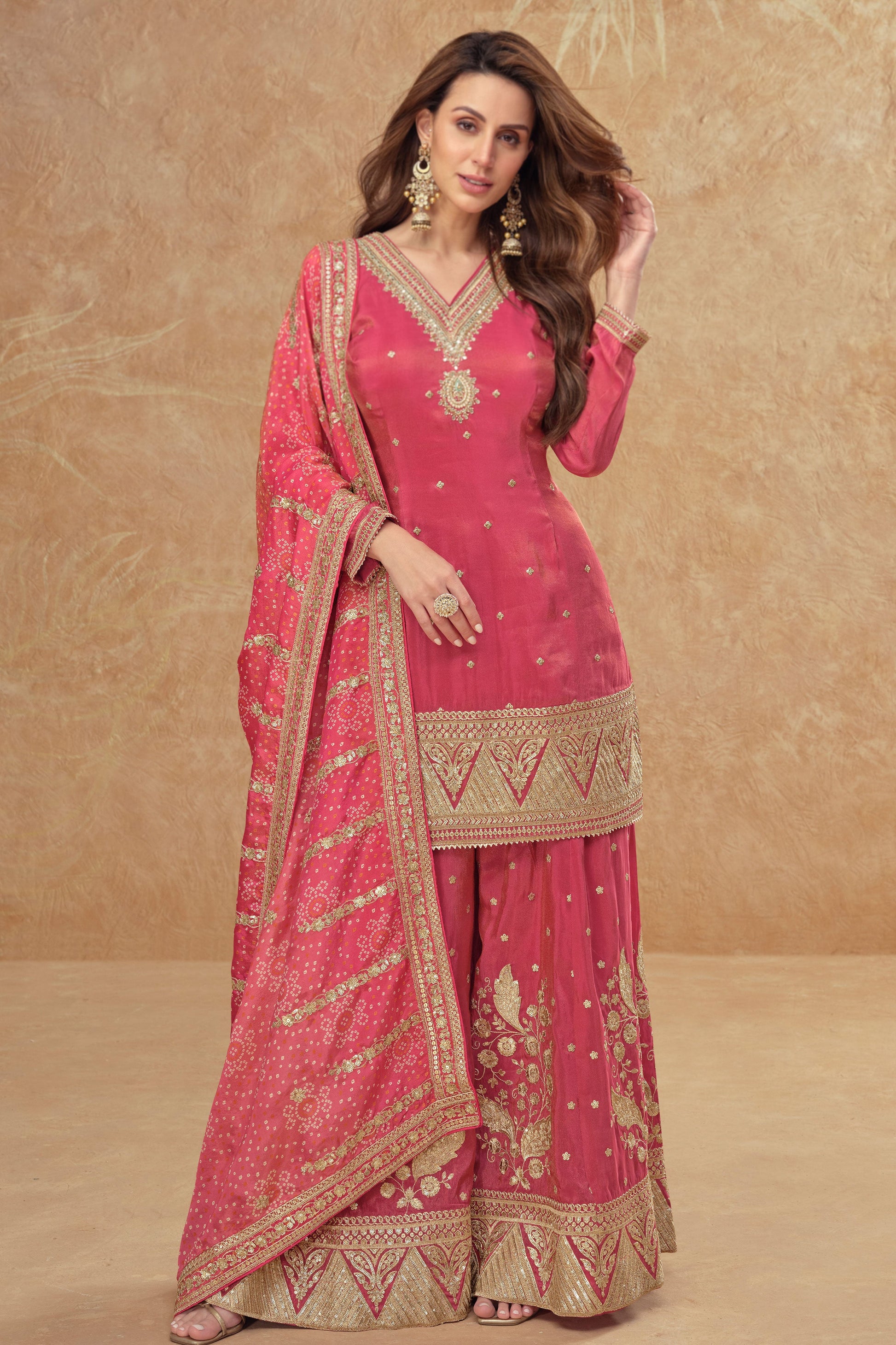 Pink Readymade Embroidered Silk Suit-SS216_1_SareeButa.com