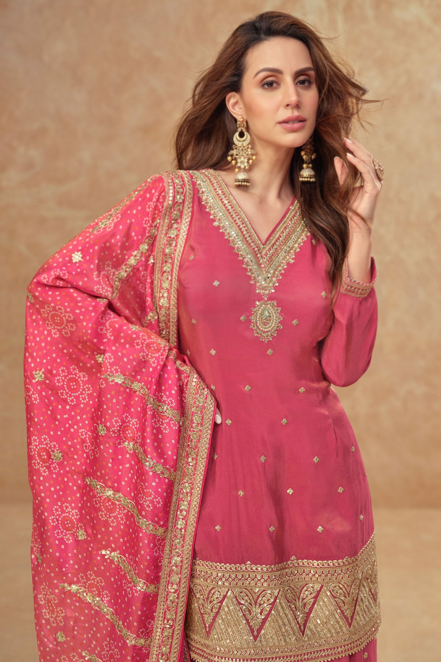 Pink Readymade Embroidered Silk Suit-SS216_2_SareeButa.com