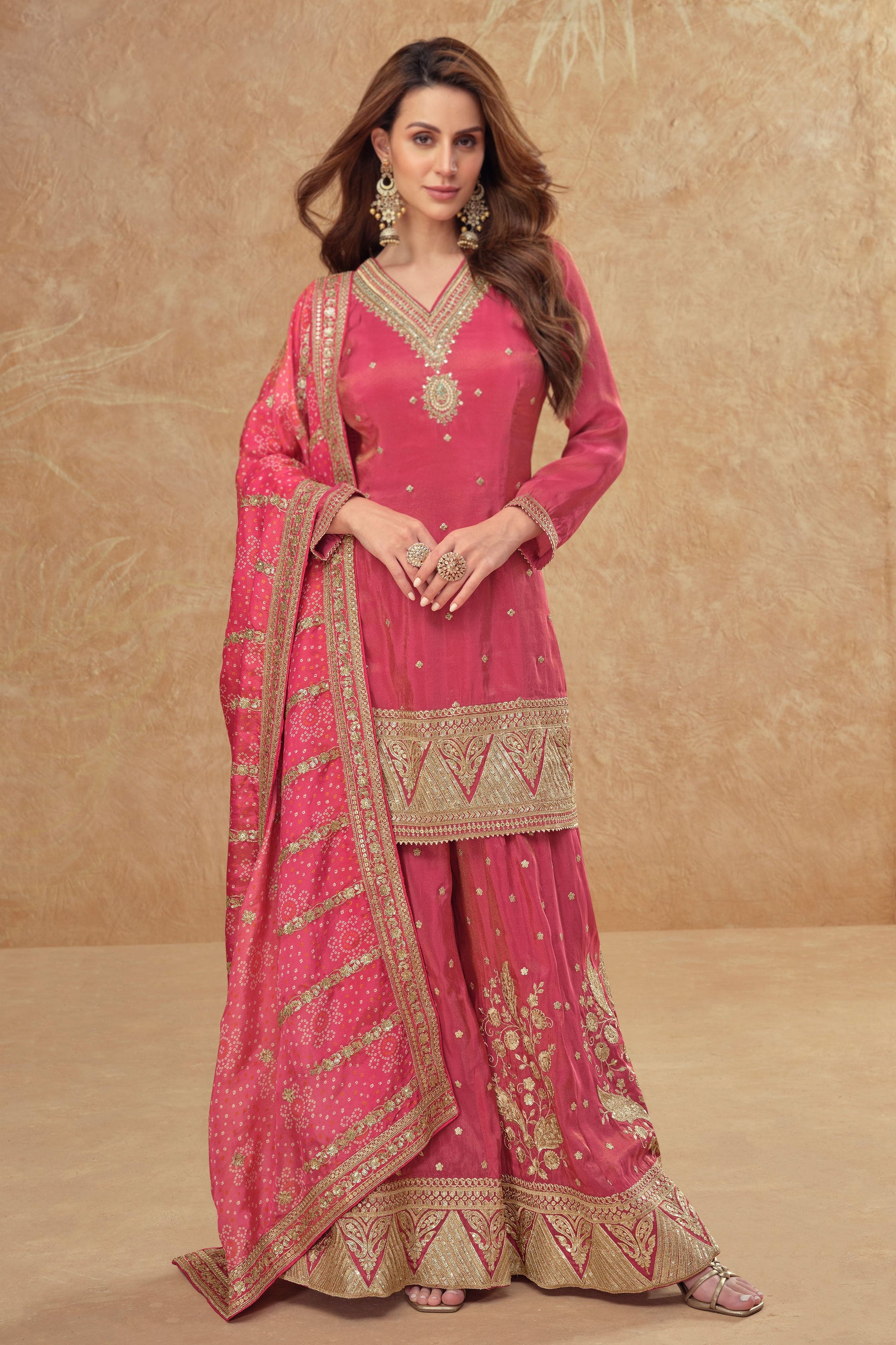Pink Readymade Embroidered Silk Suit-SS216_3_SareeButa.com