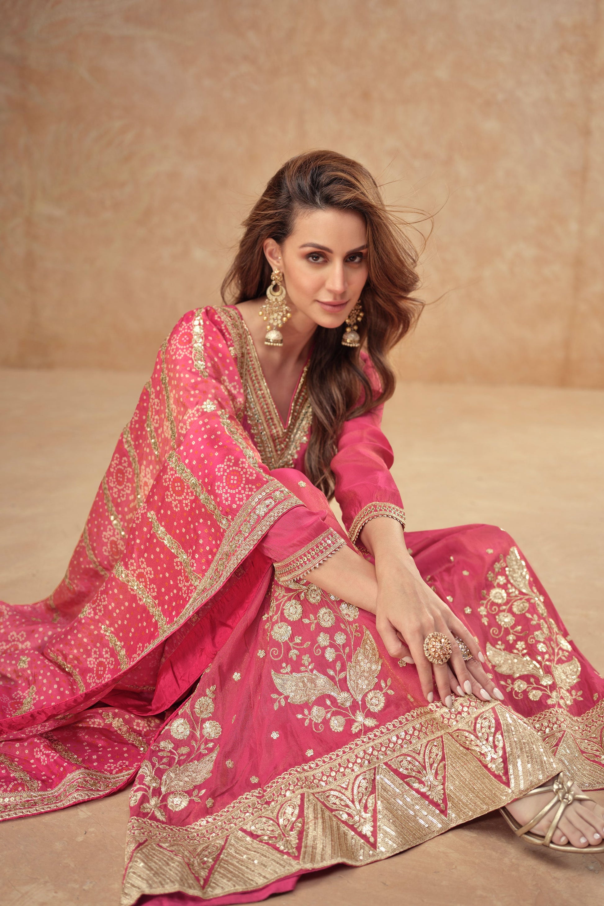 Pink Readymade Embroidered Silk Suit-SS216_4_SareeButa.com