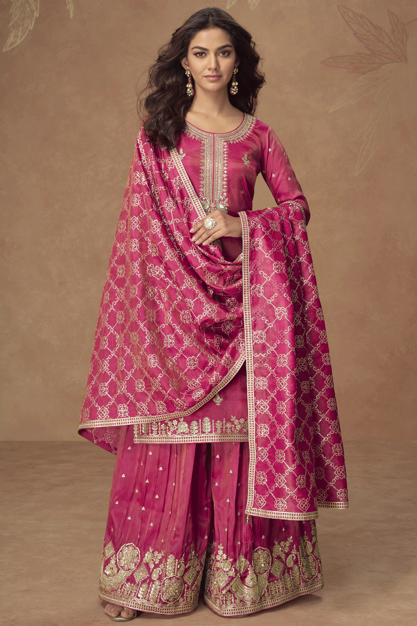 Pink Readymade Embroidered Simar Silk Suit-SS863_1_SareeButa.com