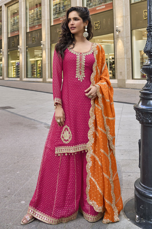 Pink Readymade Embroidered Viscose Silk Suit-SS918_1_SareeButa.com