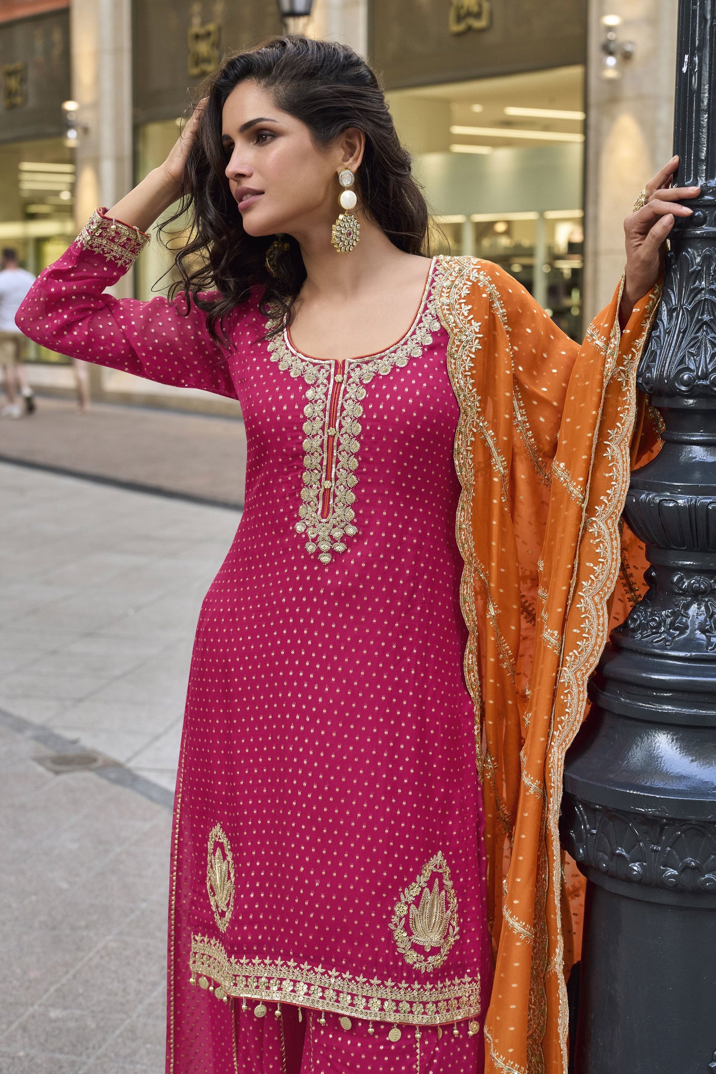 Pink Readymade Embroidered Viscose Silk Suit-SS918_3_SareeButa.com