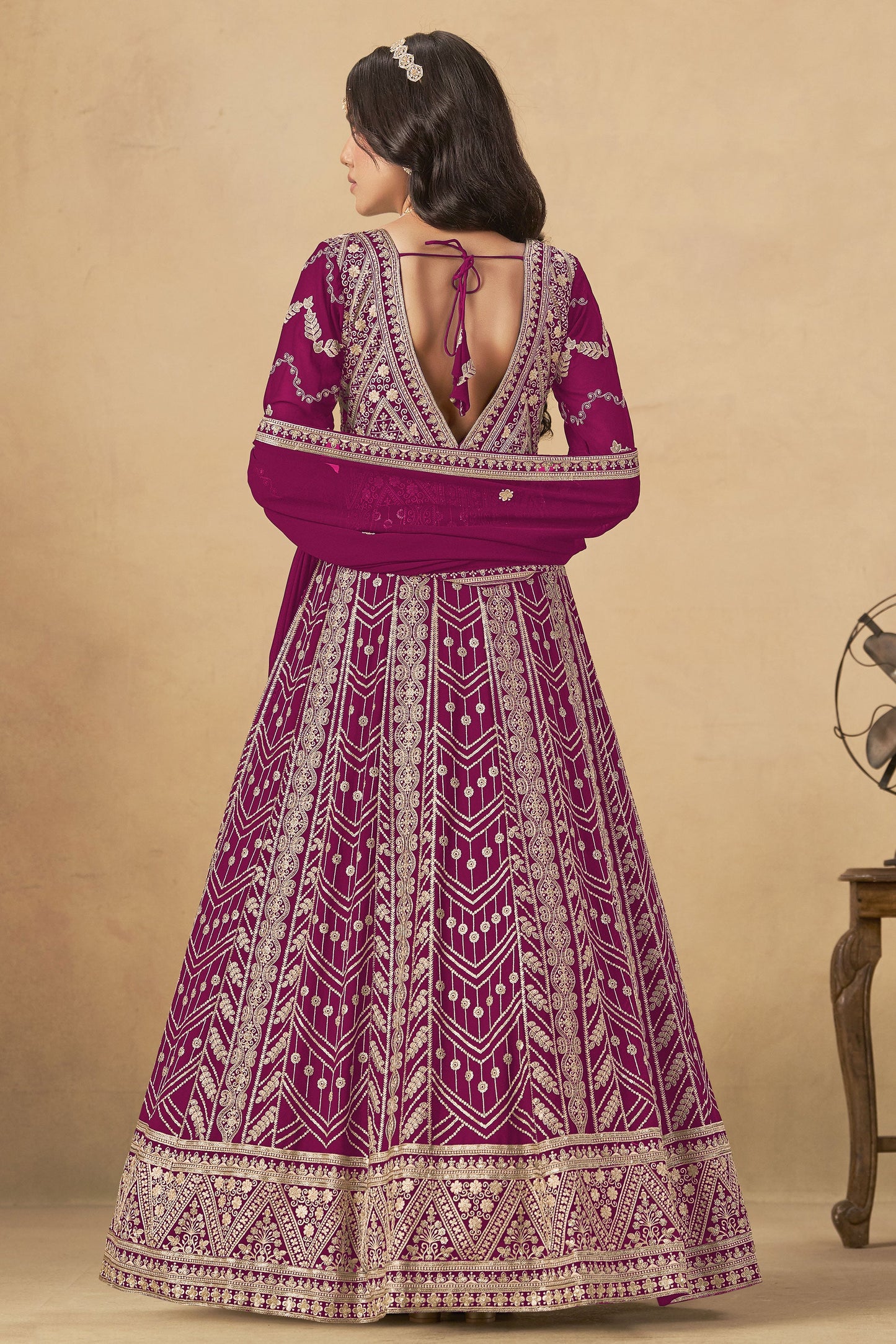 Pink Readymade Georgette Gown with Dupatta-SS535_2_SareeButa.com