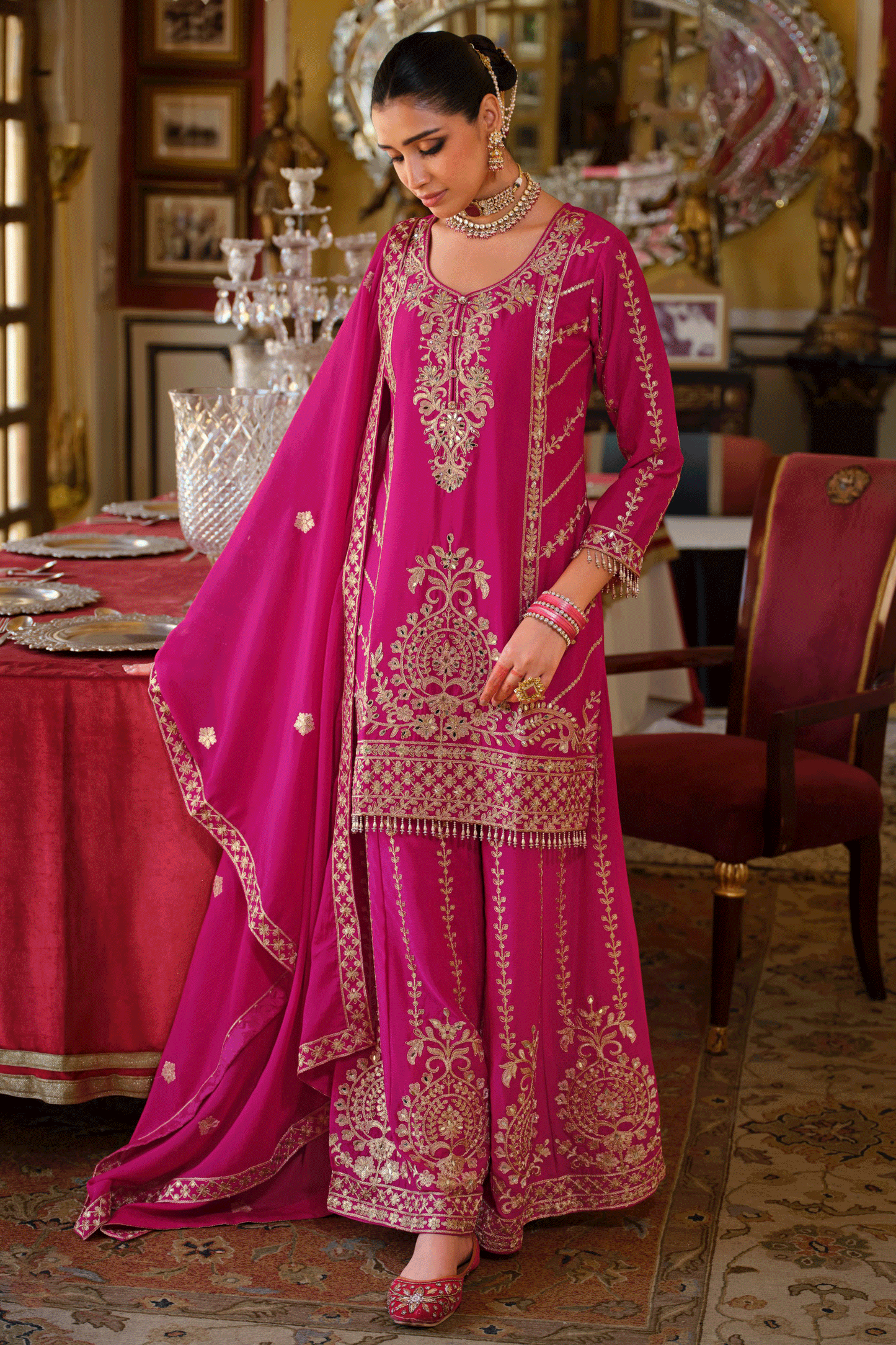 Pink Readymade Heavy Work Chinon Palazzo Suit-SS654_3_SareeButa.com