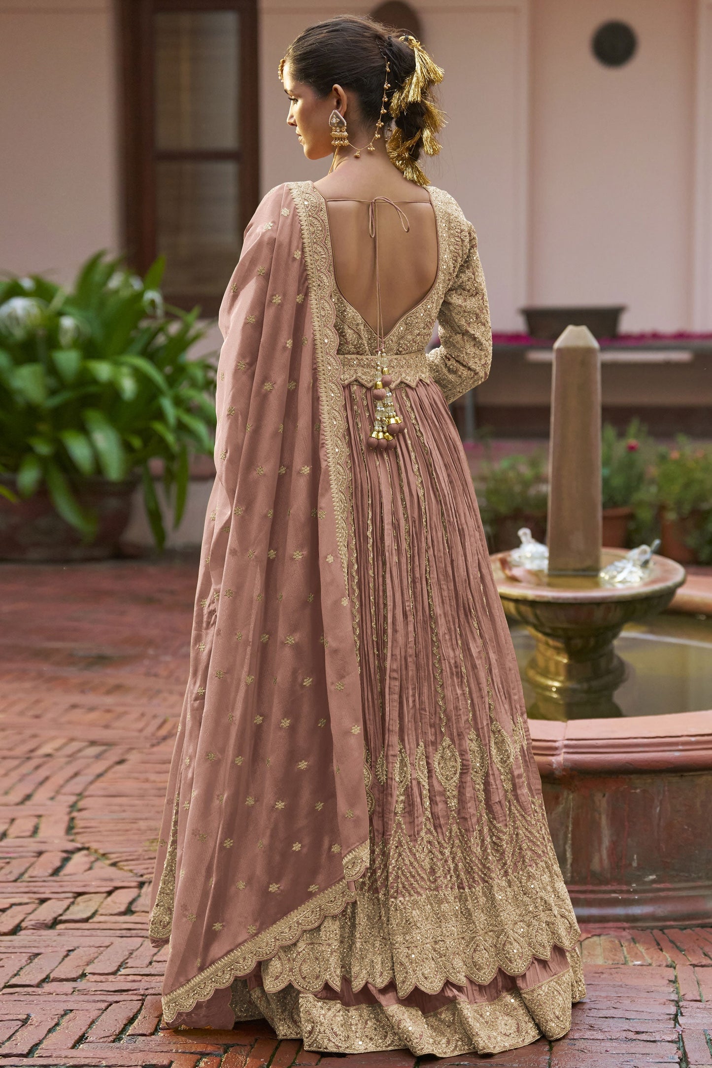 Pink Readymade Heavy Work Chinon Skirt Suit-SS938_3_SareeButa.com