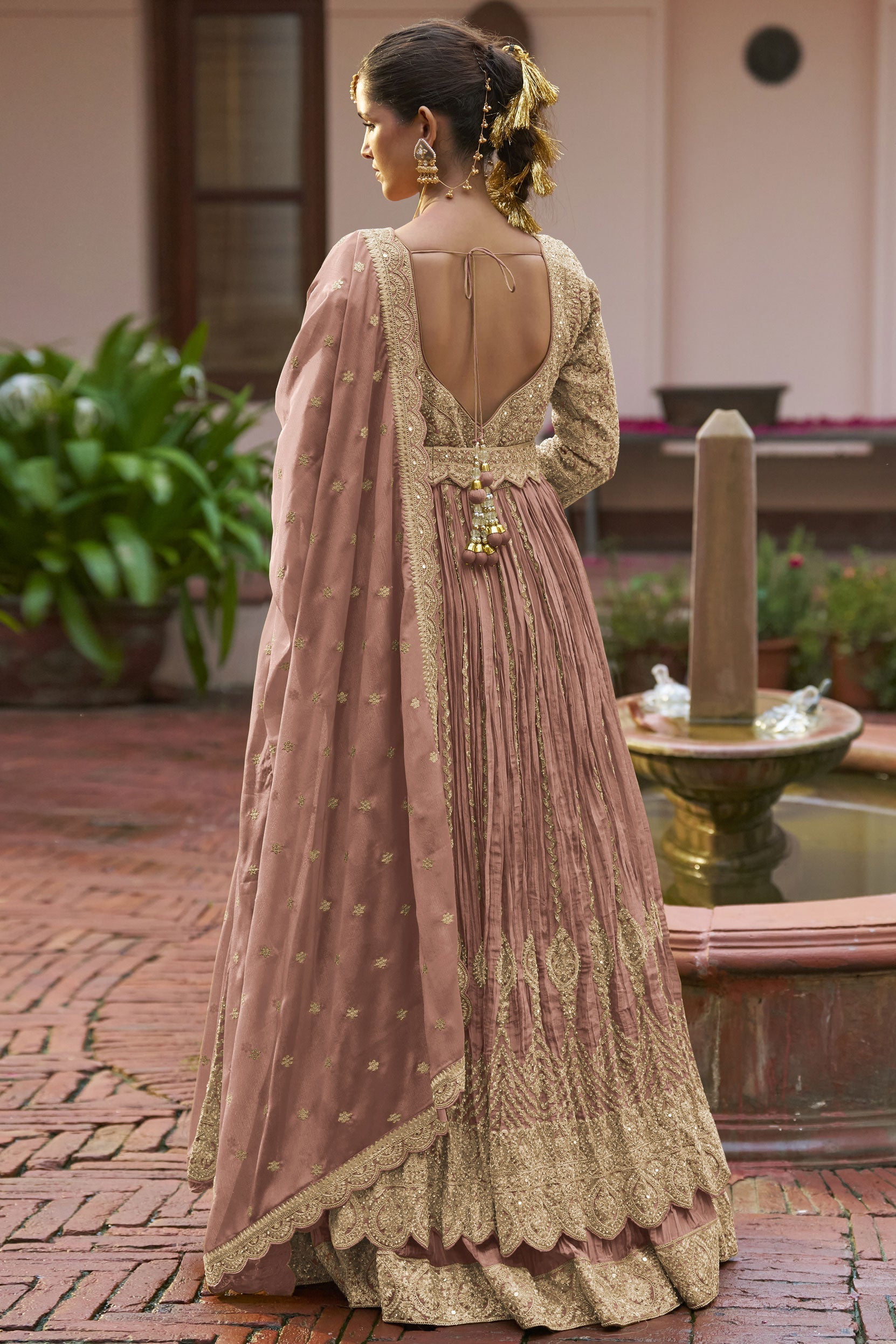 Pink Readymade Heavy Work Chinon Skirt Suit-SS938_3_SareeButa.com