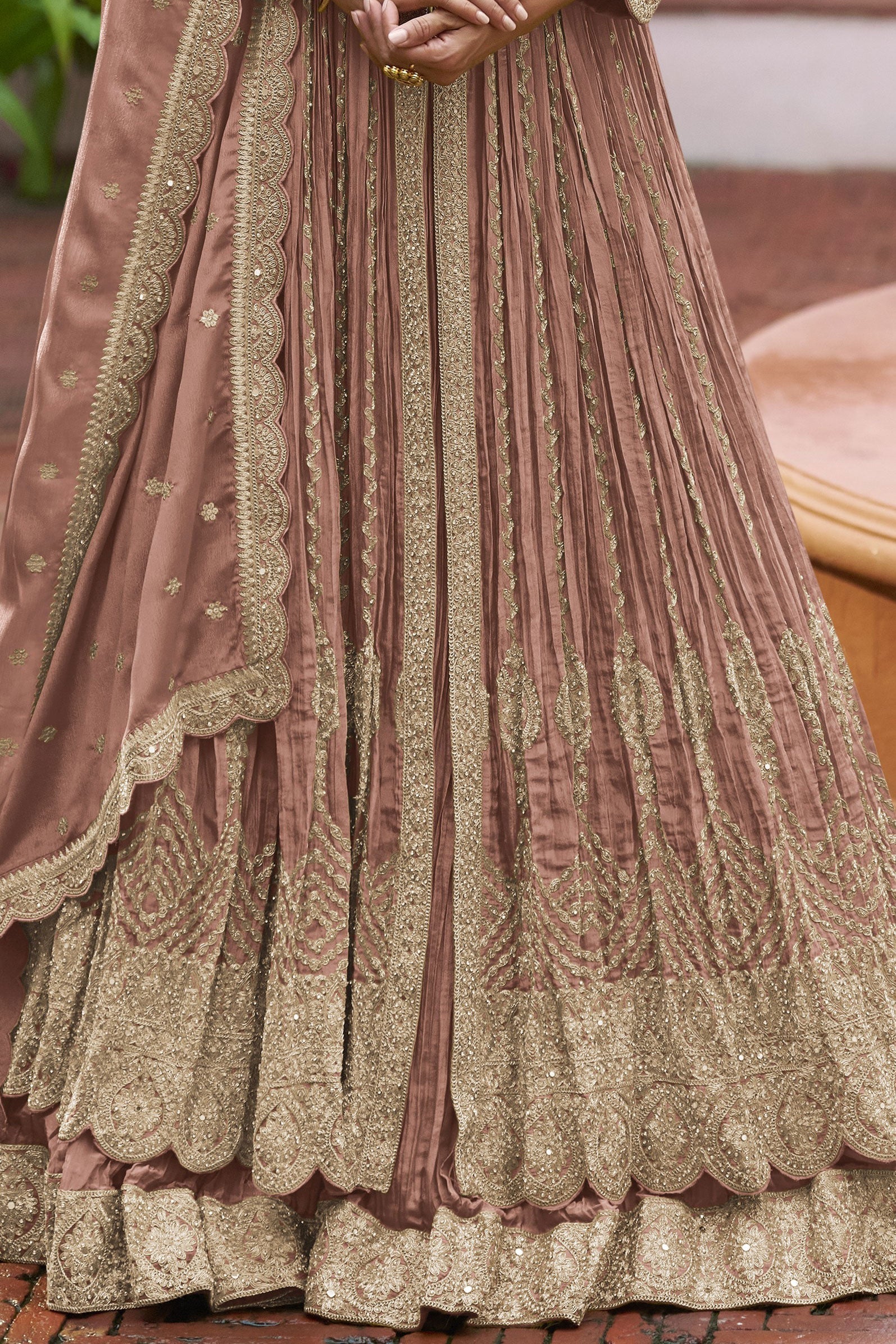 Pink Readymade Heavy Work Chinon Skirt Suit-SS938_4_SareeButa.com