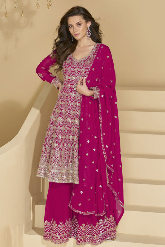 Pink Readymade Heavy Work Georgette Suit-SS932_1_SareeButa.com