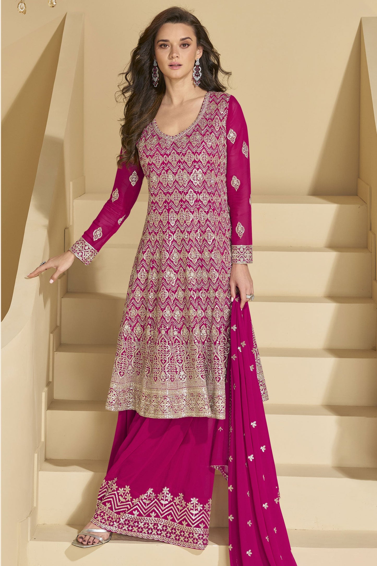 Pink Readymade Heavy Work Georgette Suit-SS932_3_SareeButa.com