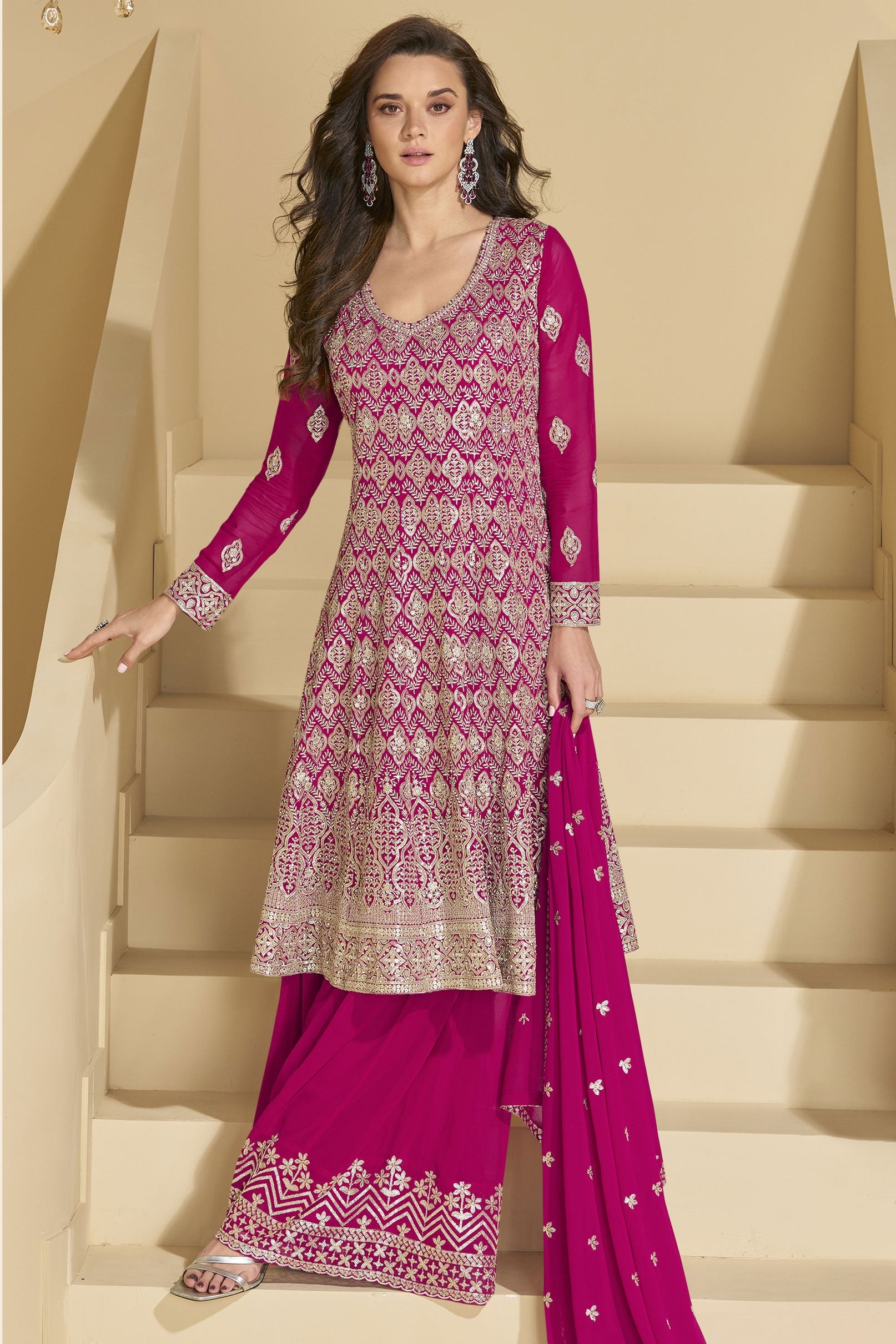 Pink Readymade Heavy Work Georgette Suit-SS932_3_SareeButa.com