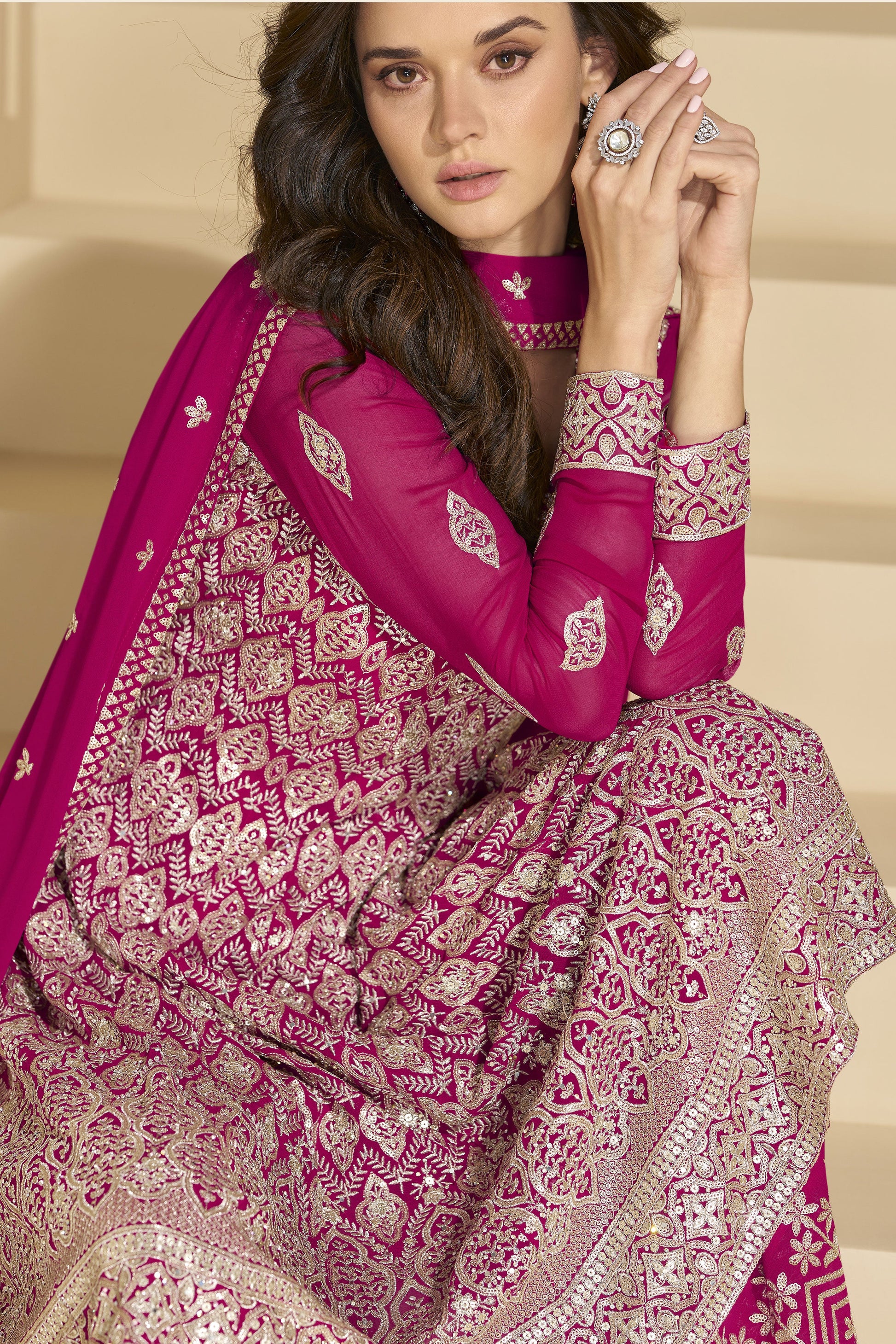 Pink Readymade Heavy Work Georgette Suit-SS932_4_SareeButa.com