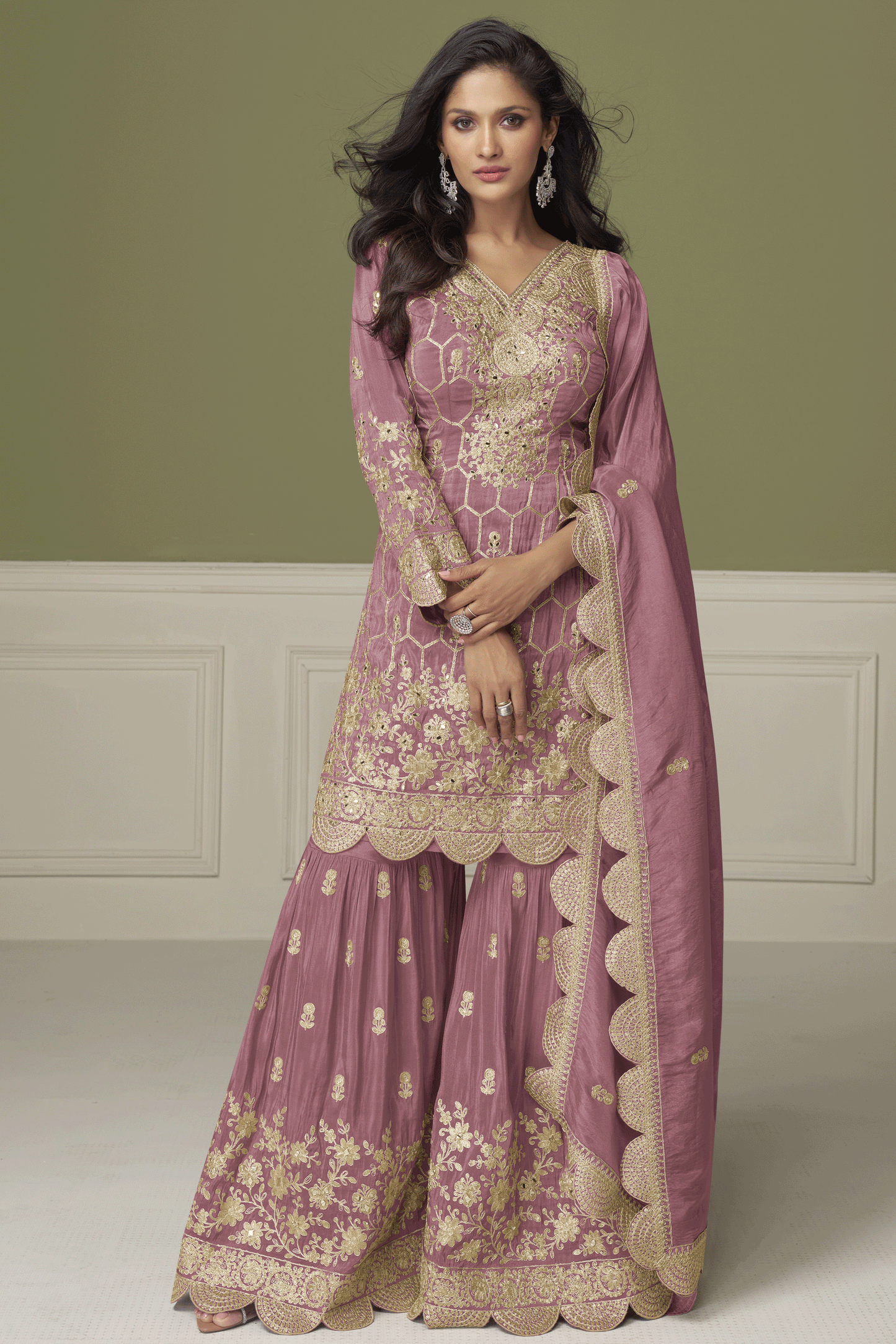 Pink Readymade Heavy Work Simar Silk Sharara Suit-SS883_1_SareeButa.com