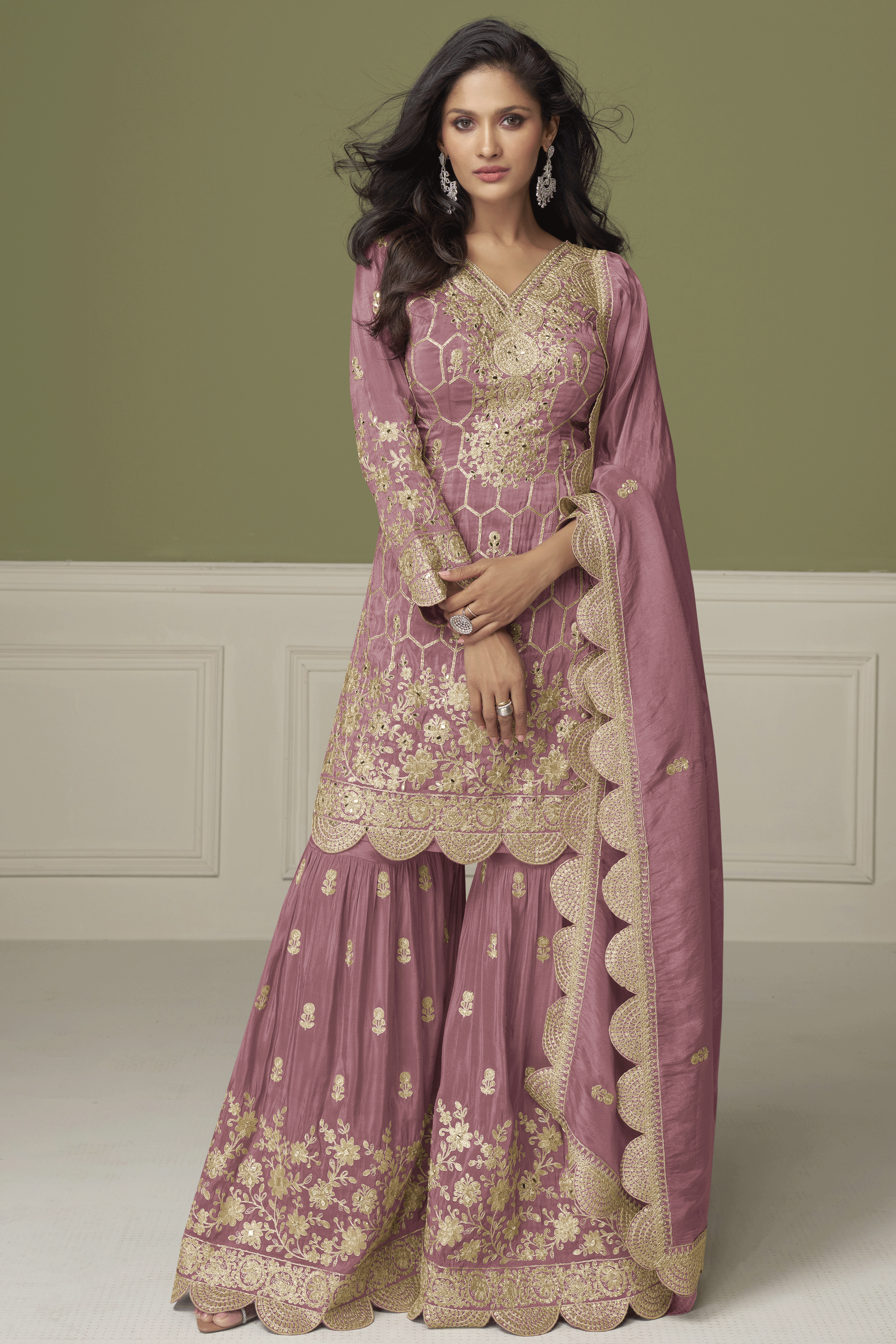 Pink Readymade Heavy Work Simar Silk Sharara Suit-SS883_1_SareeButa.com