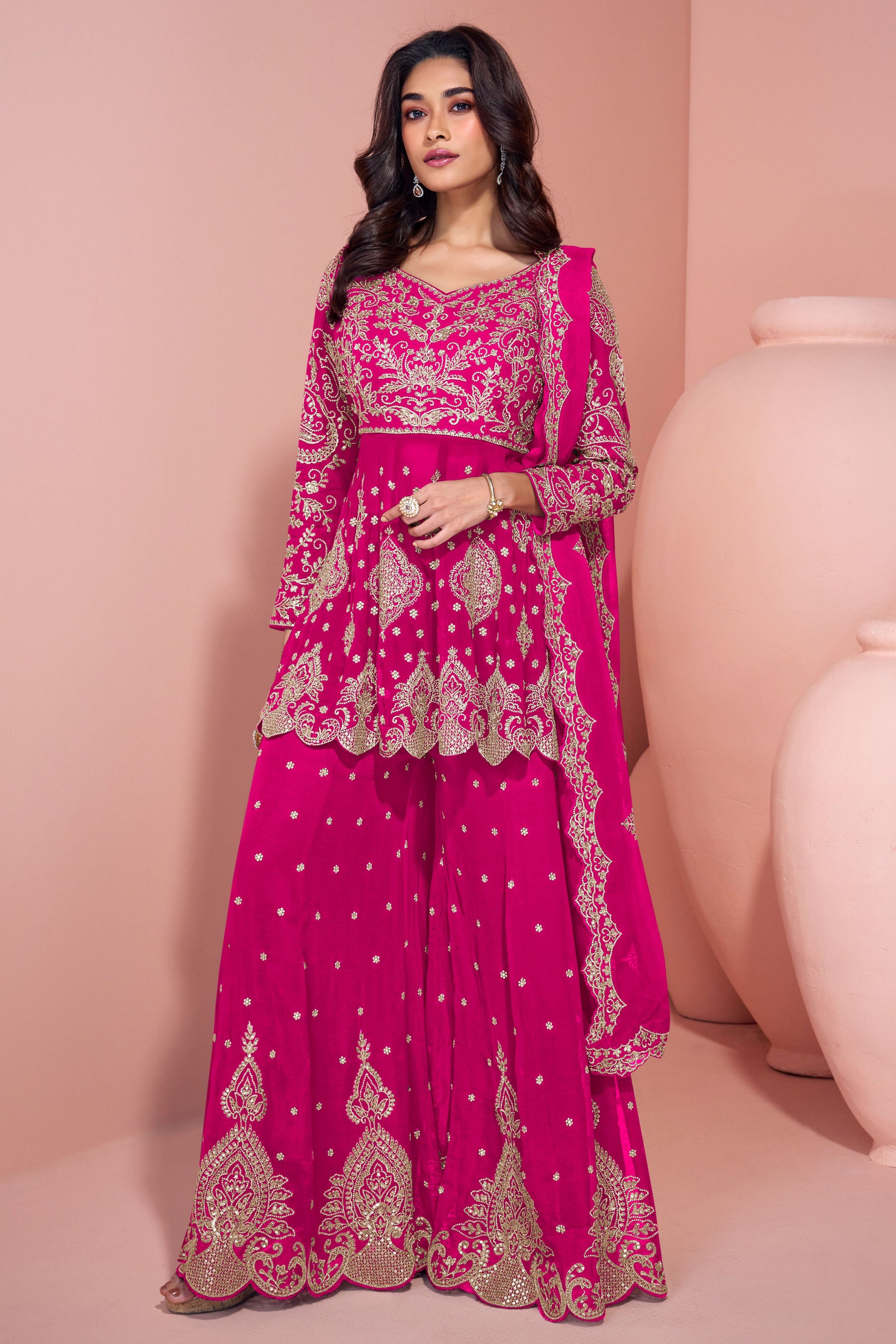 Pink Readymade Heavywork Georgette Suit-SS189_1_SareeButa.com