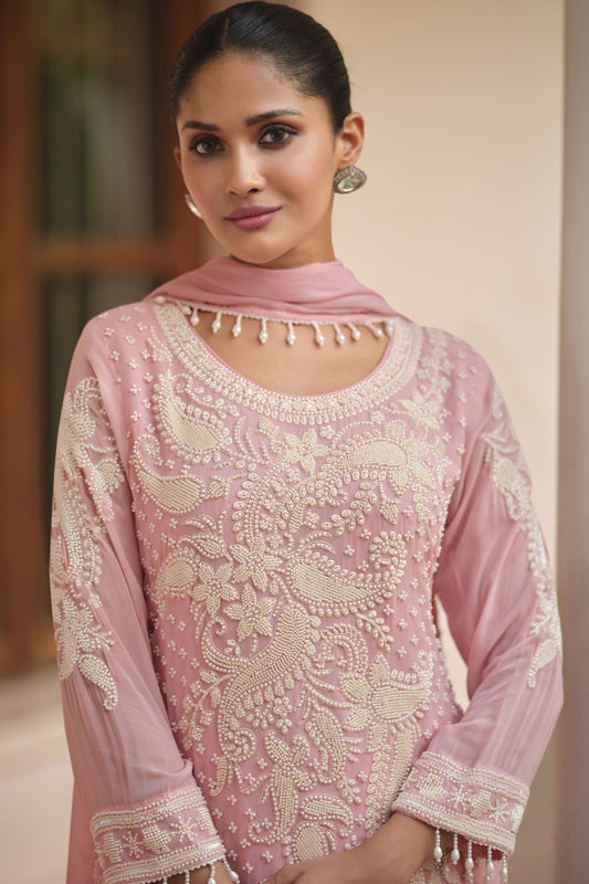 Pink Readymade Moti Work Georgette Palazzo Suit-SS941_2_SareeButa.com
