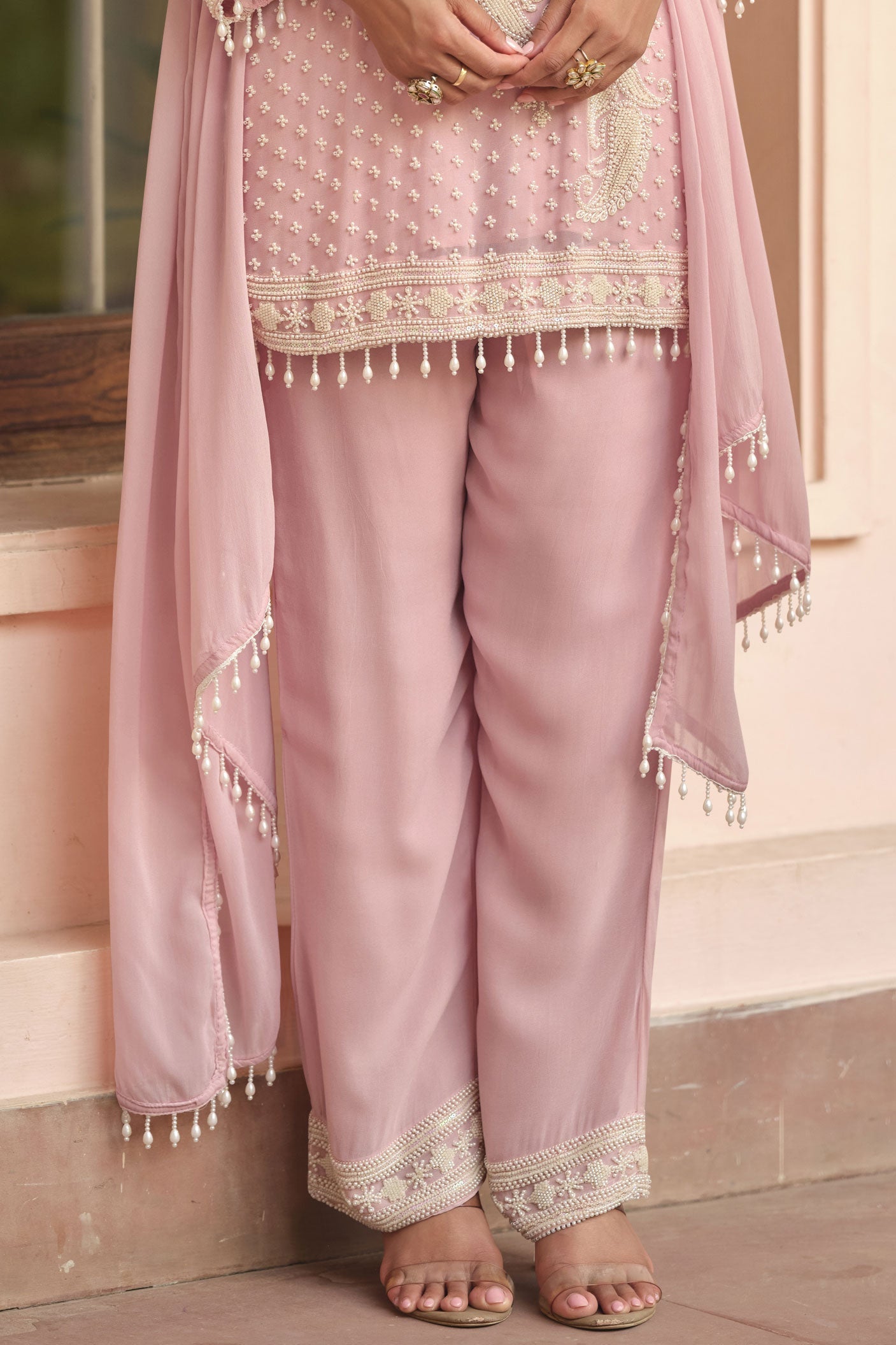 Pink Readymade Moti Work Georgette Palazzo Suit-SS941_3_SareeButa.com