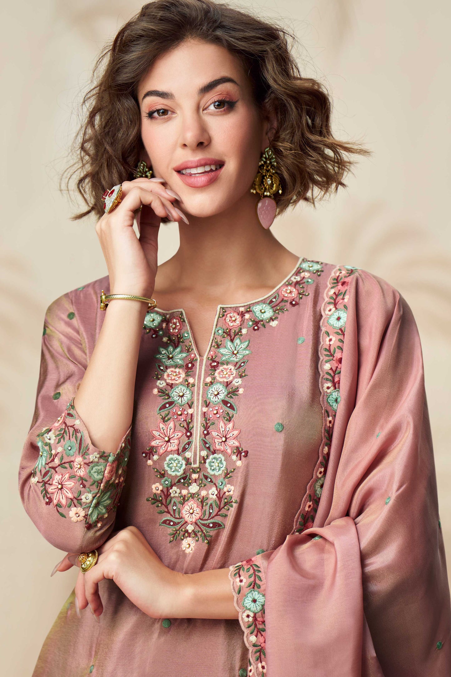 Pink Readymade Organza Silk Suit-SS317_2_SareeButa.com