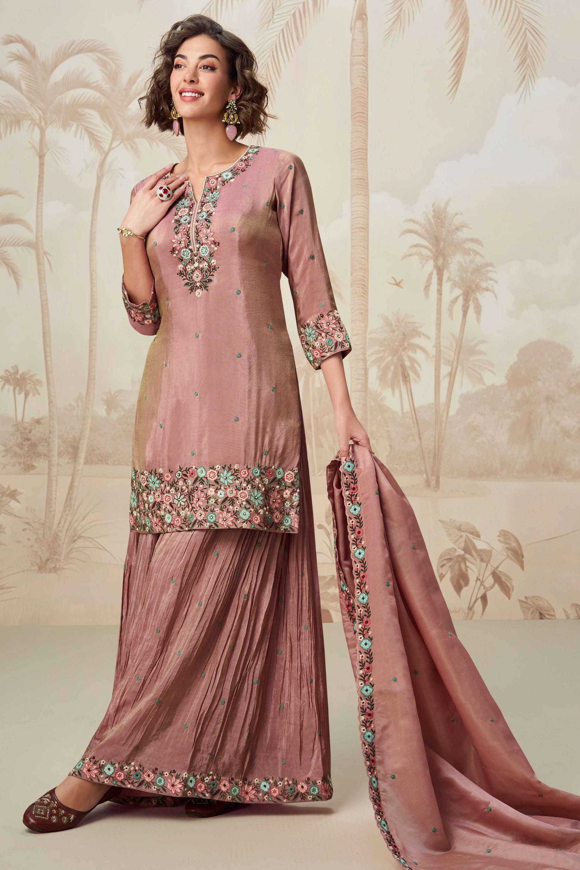 Pink Readymade Organza Silk Suit-SS317_3_SareeButa.com