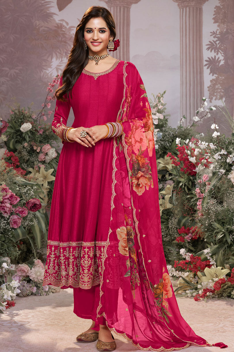 Pink Readymade Silk Anarkali Suit-SS960_1_SareeButa.com