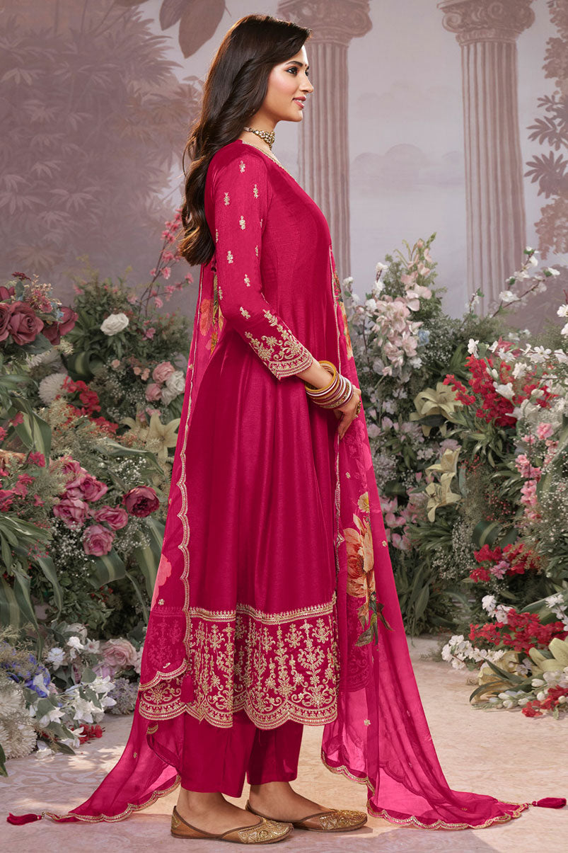 Pink Readymade Silk Anarkali Suit-SS960_4_SareeButa.com