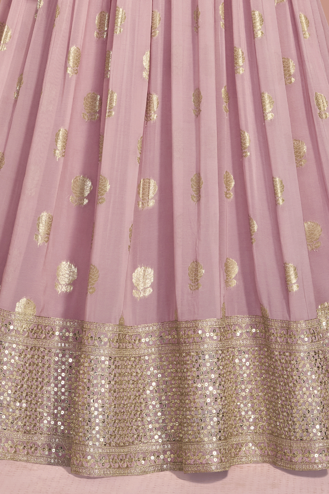 Pink Readymade Viscose Silk Gown with Dupatta-SS809_4_SareeButa.com