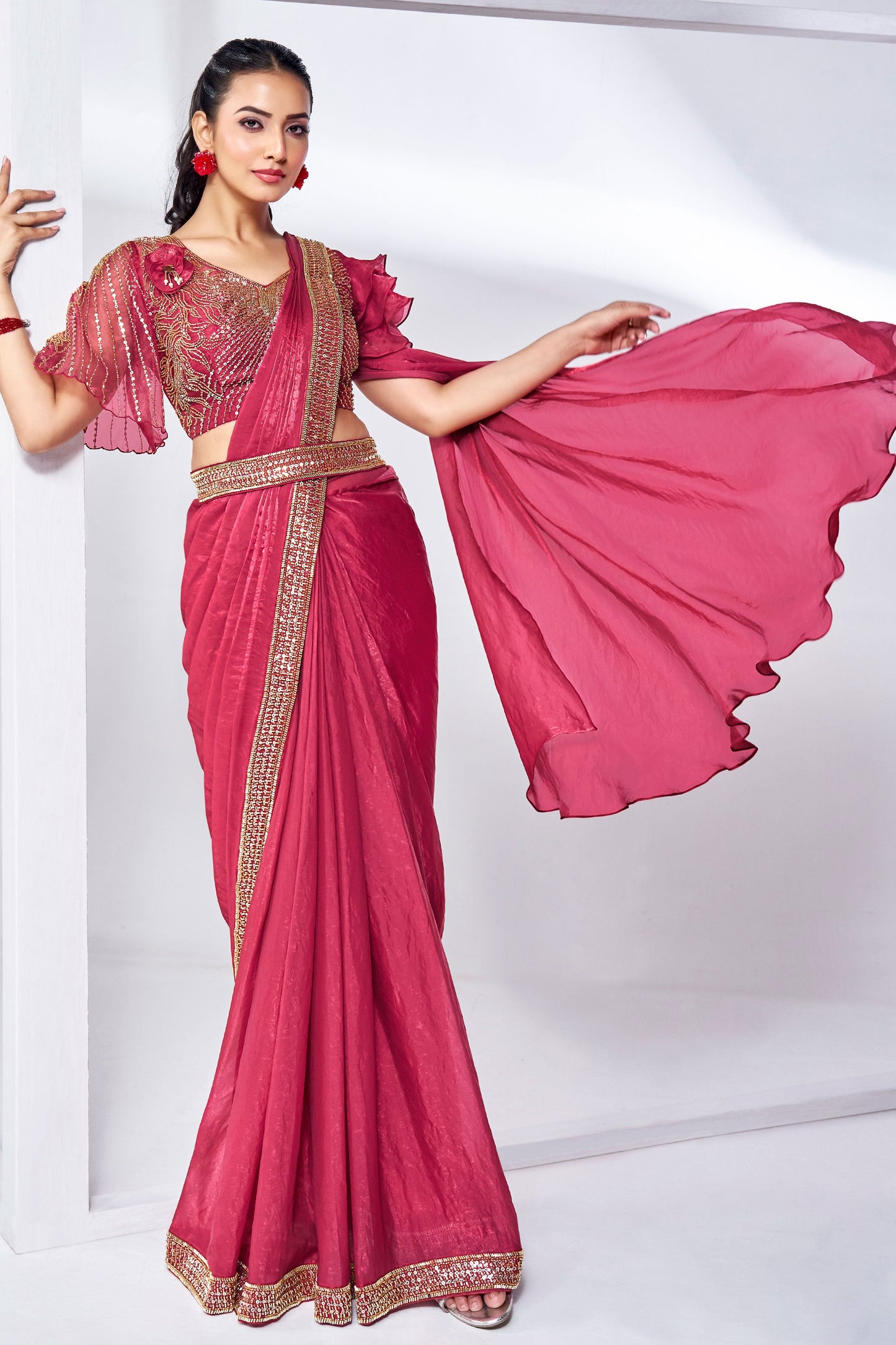 Pink Satin Silk Readymade Saree-ZB133209_4_SareeButa.com