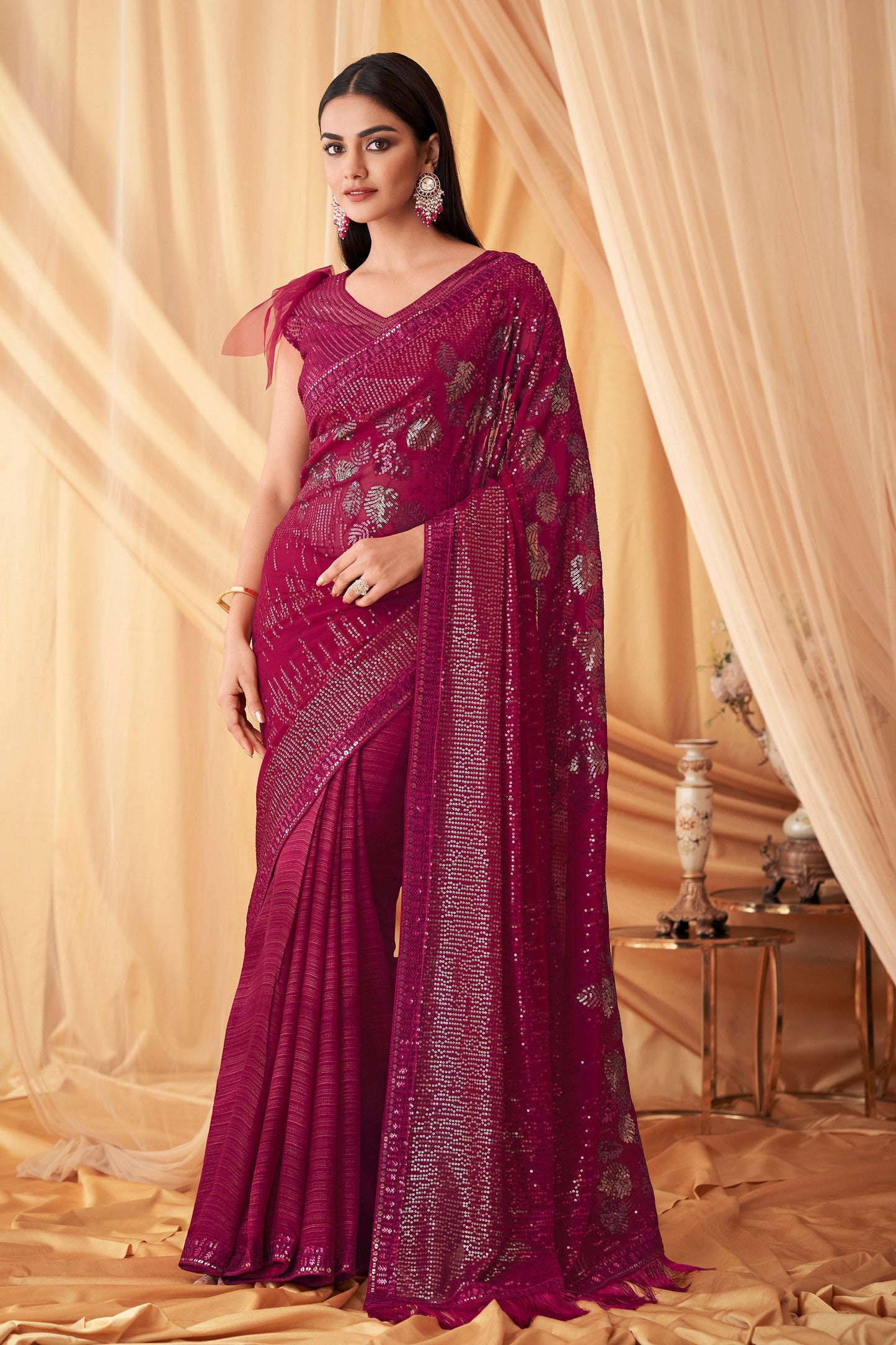 pink-sequined-satin-georgette-saree-zb131073_1_SareeButa.com