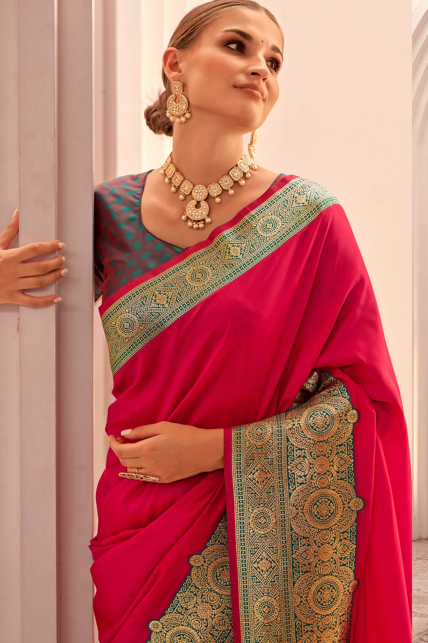 Pink Silk Saree-ZB133129_2_SareeButa.Com