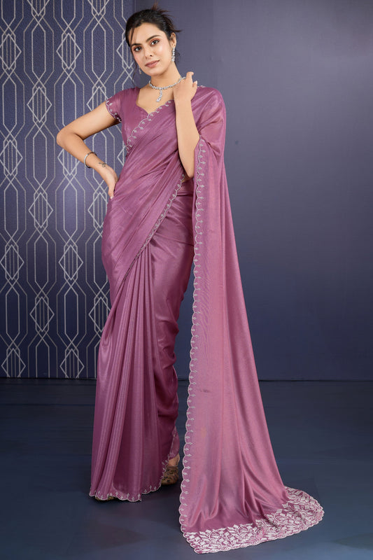 Pink Stone Work Georgette Saree-ZB133346_1_SareeButa.com